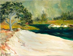 Sandy Beach - Impasto California Landscape with Water Inlet