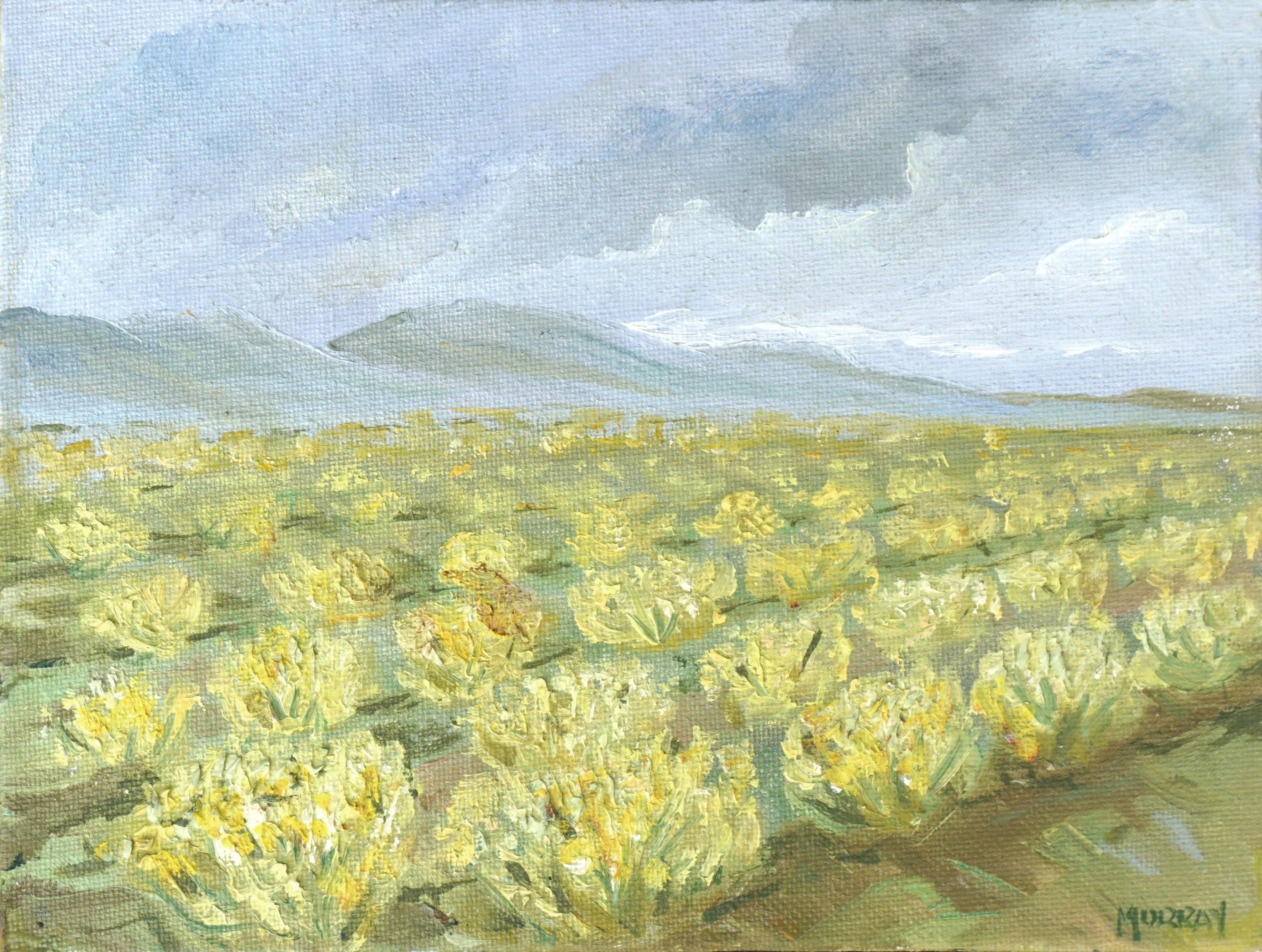 Kathleen Murray Landscape Painting - Santa Barbara Vineyards - Mustard Flowers in Bloom Landscape