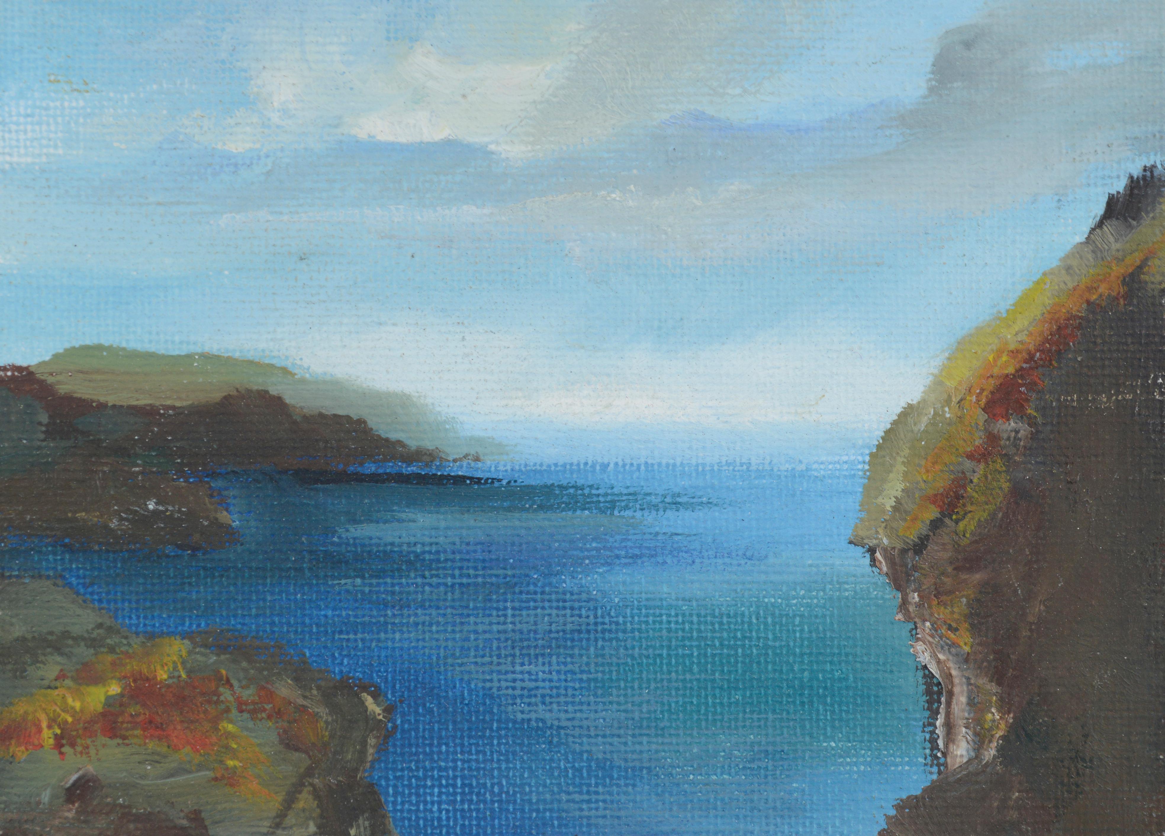 Miniatur- Meereslandschaft #66 „Between a Rock...“ (Amerikanischer Impressionismus), Painting, von Kathleen Murray