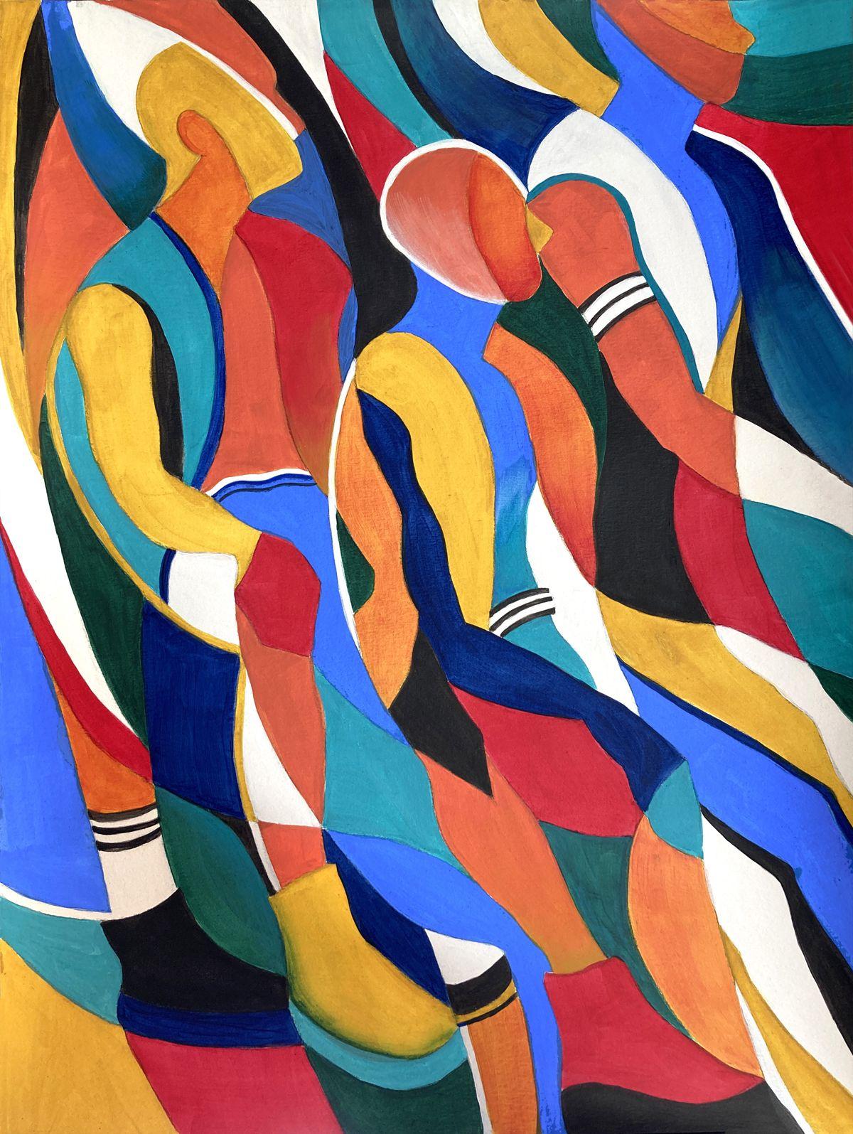 Kathleen  Ney Abstract Painting - High Tops, painting, Painting, Acrylic on Paper