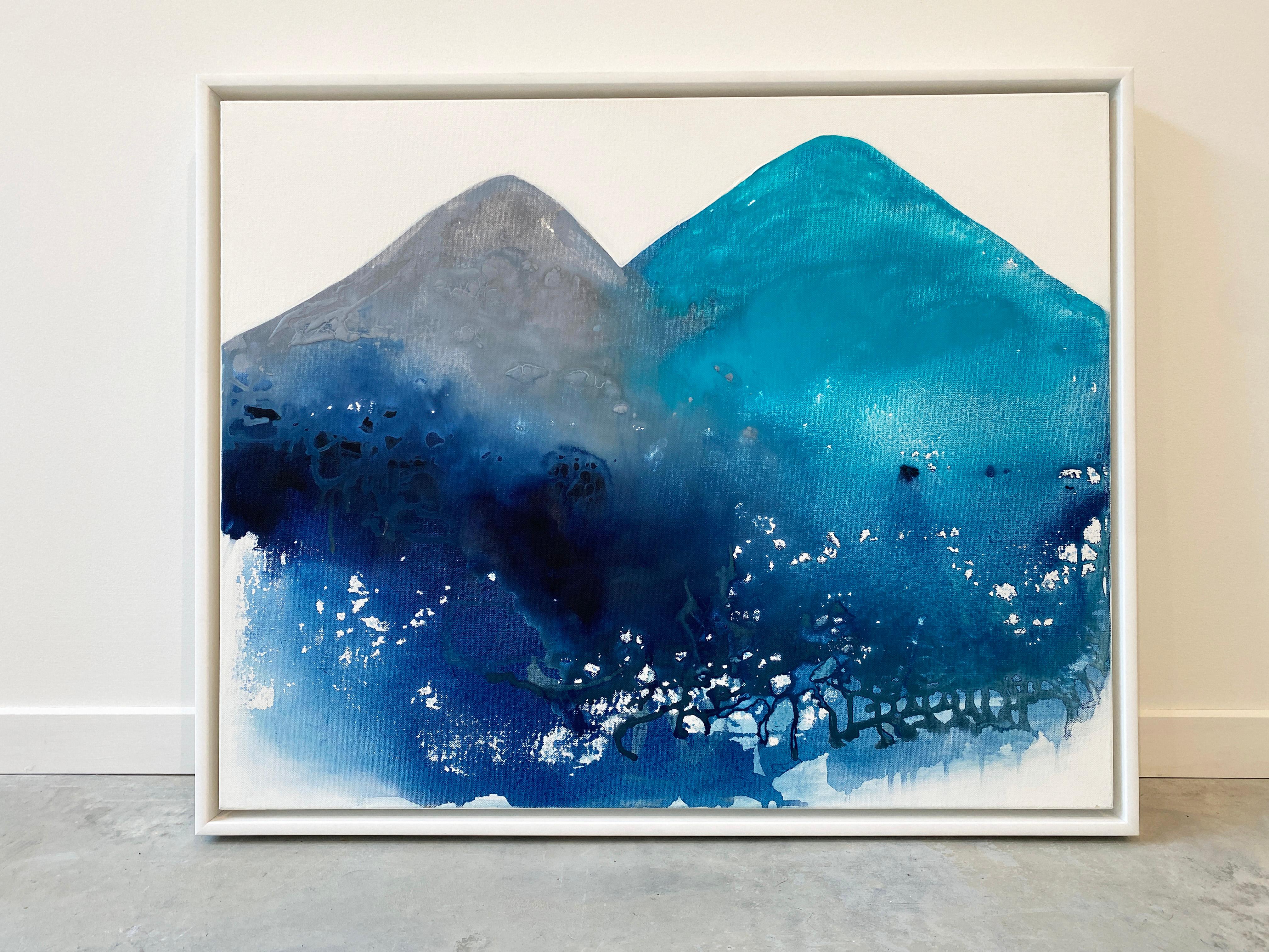 'Aqua Mountain Forms'  minimalist mountain landscape. A sweet happy original painting to add light and joy to any room. I have used colour and form to create this art work striving for a simple, comforting, delicate and vibrant feeling.

This