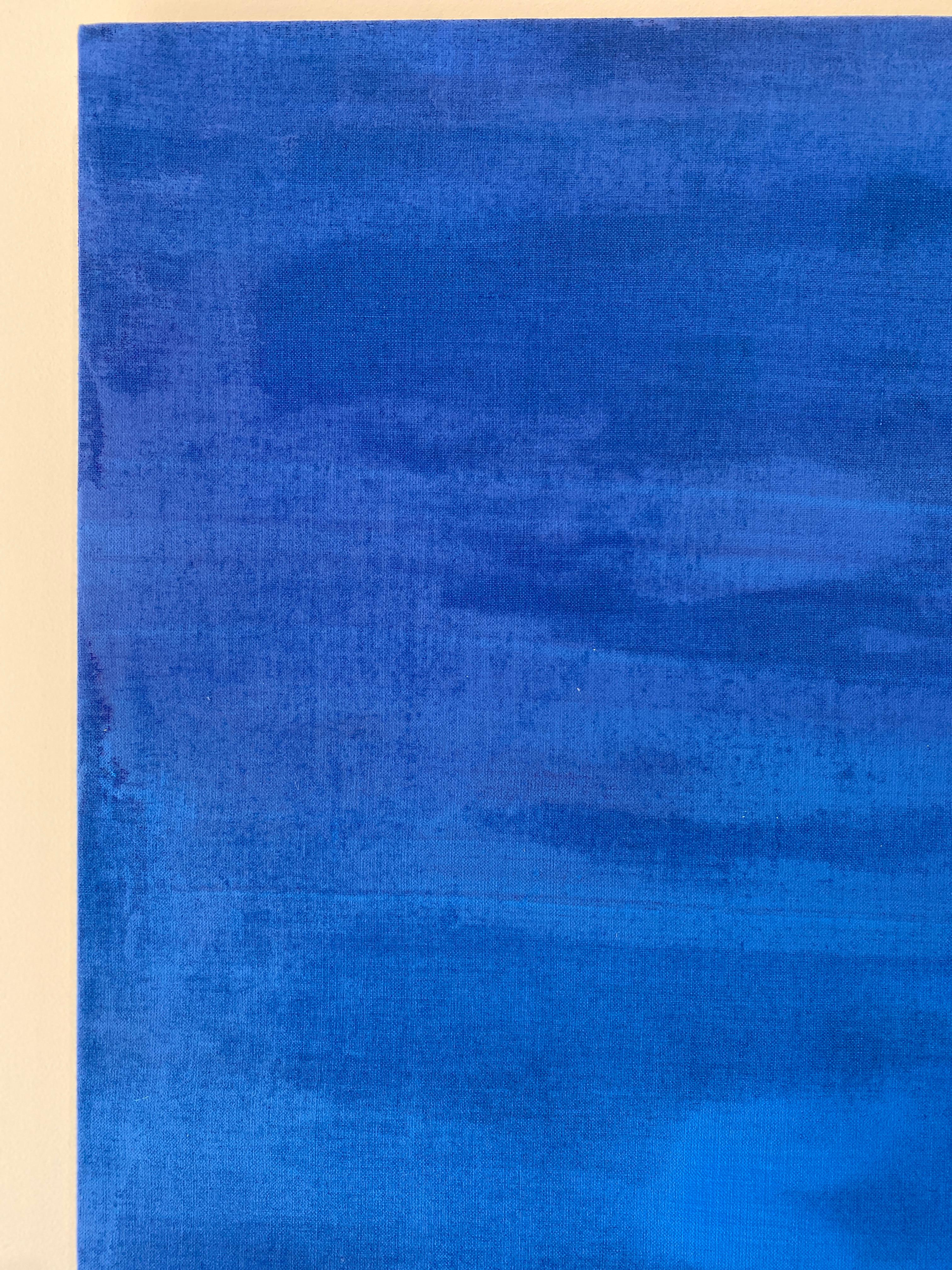 Grande peinture abstraite à grande échelle bleu cobalt en vente 10