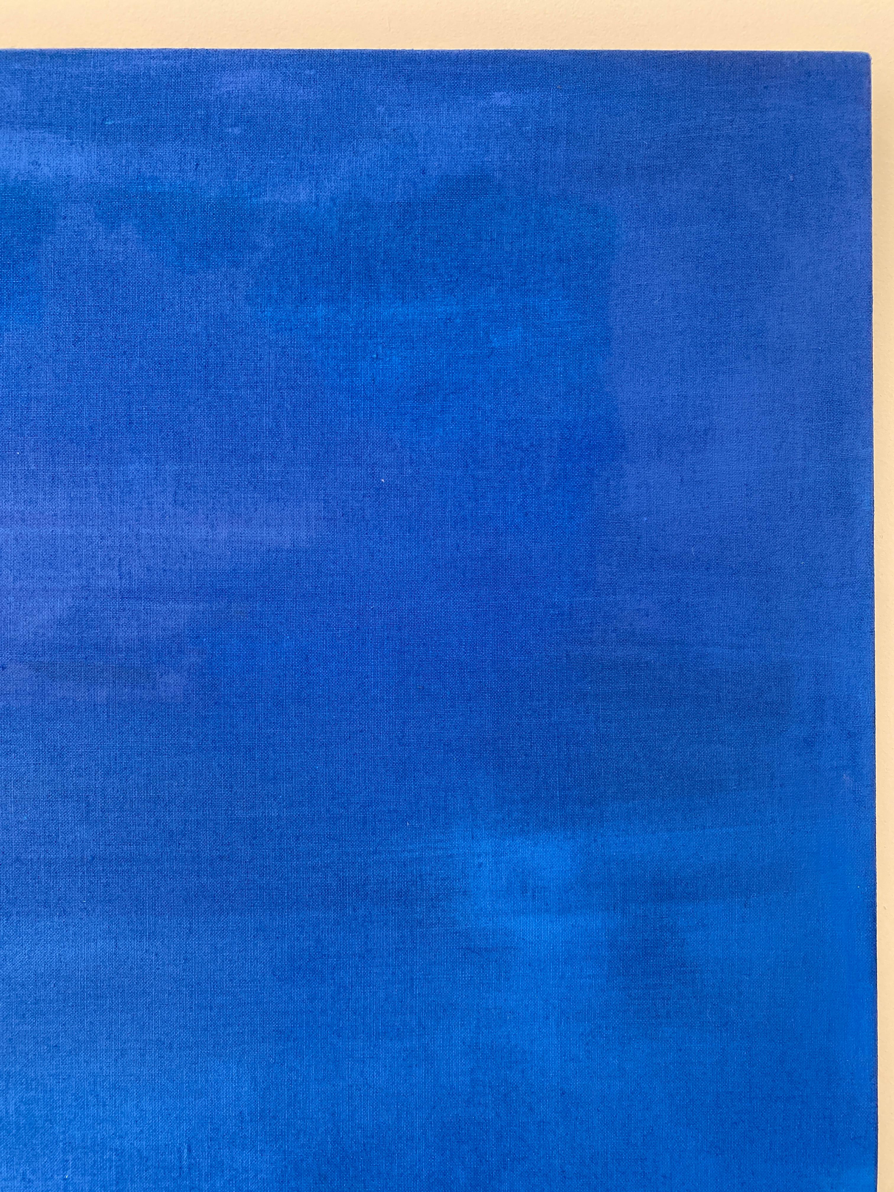 Grande peinture abstraite à grande échelle bleu cobalt en vente 11