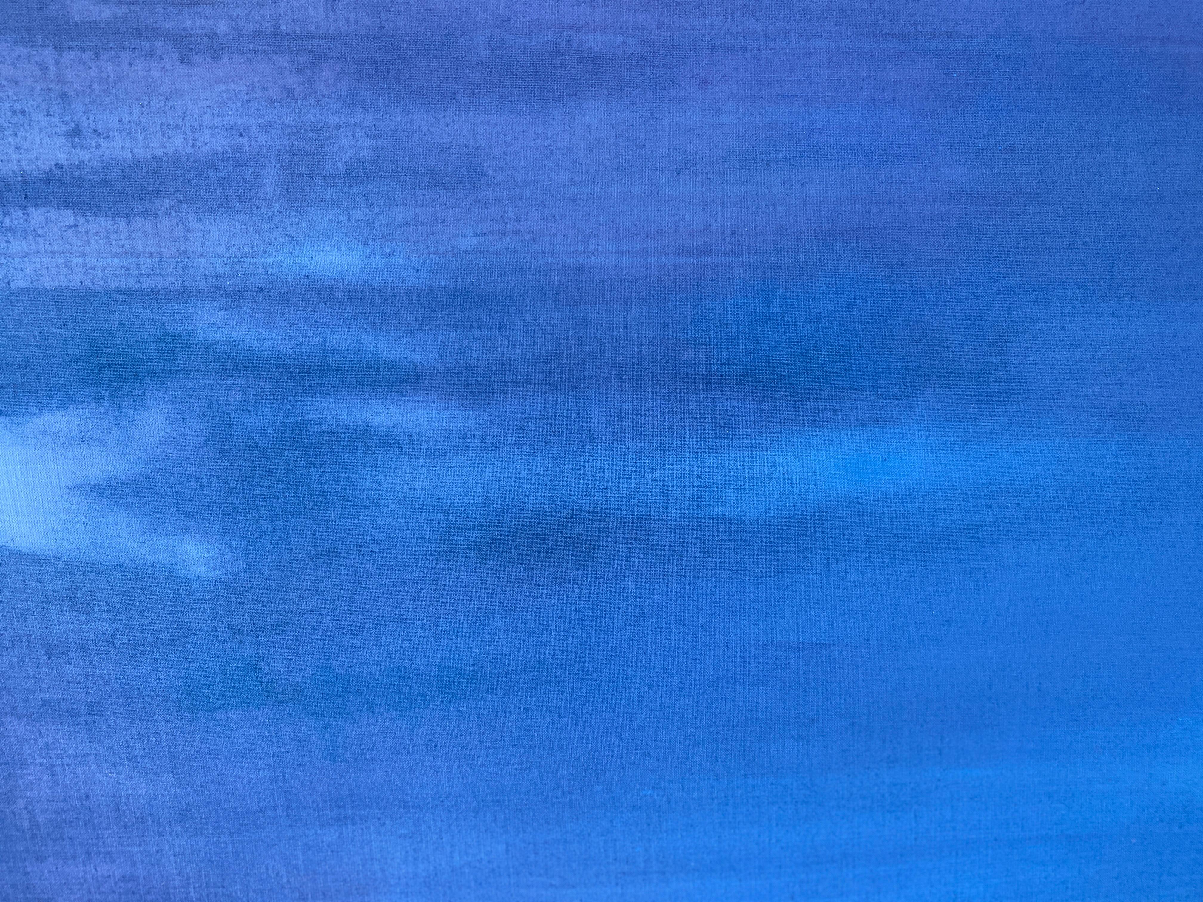Grande peinture abstraite à grande échelle bleu cobalt en vente 14