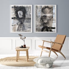 Black and Candy Blue no2 dipinto originale espressionista astratto su carta