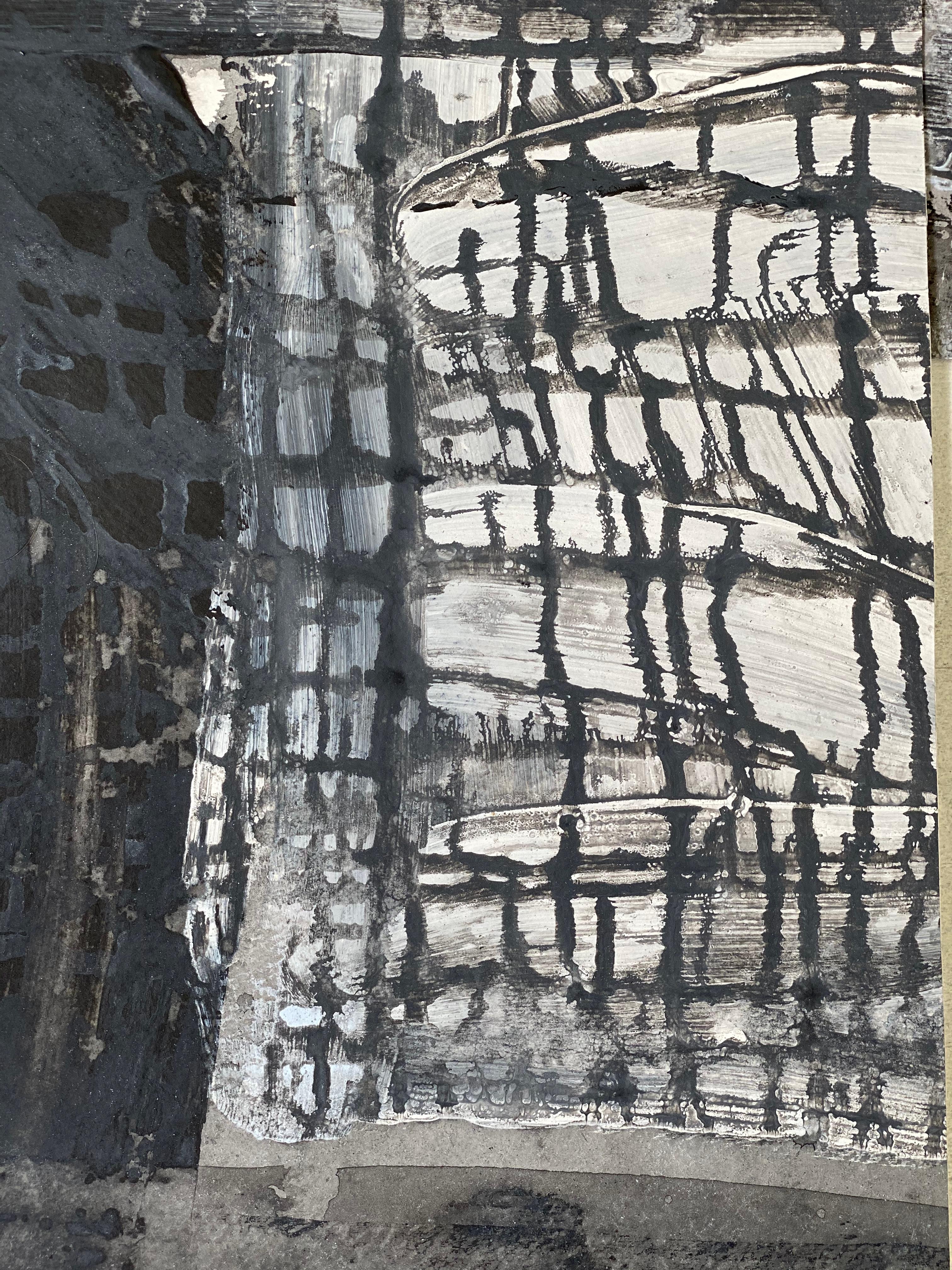Black and Candy Blue no2 dipinto originale espressionista astratto su carta in vendita 6