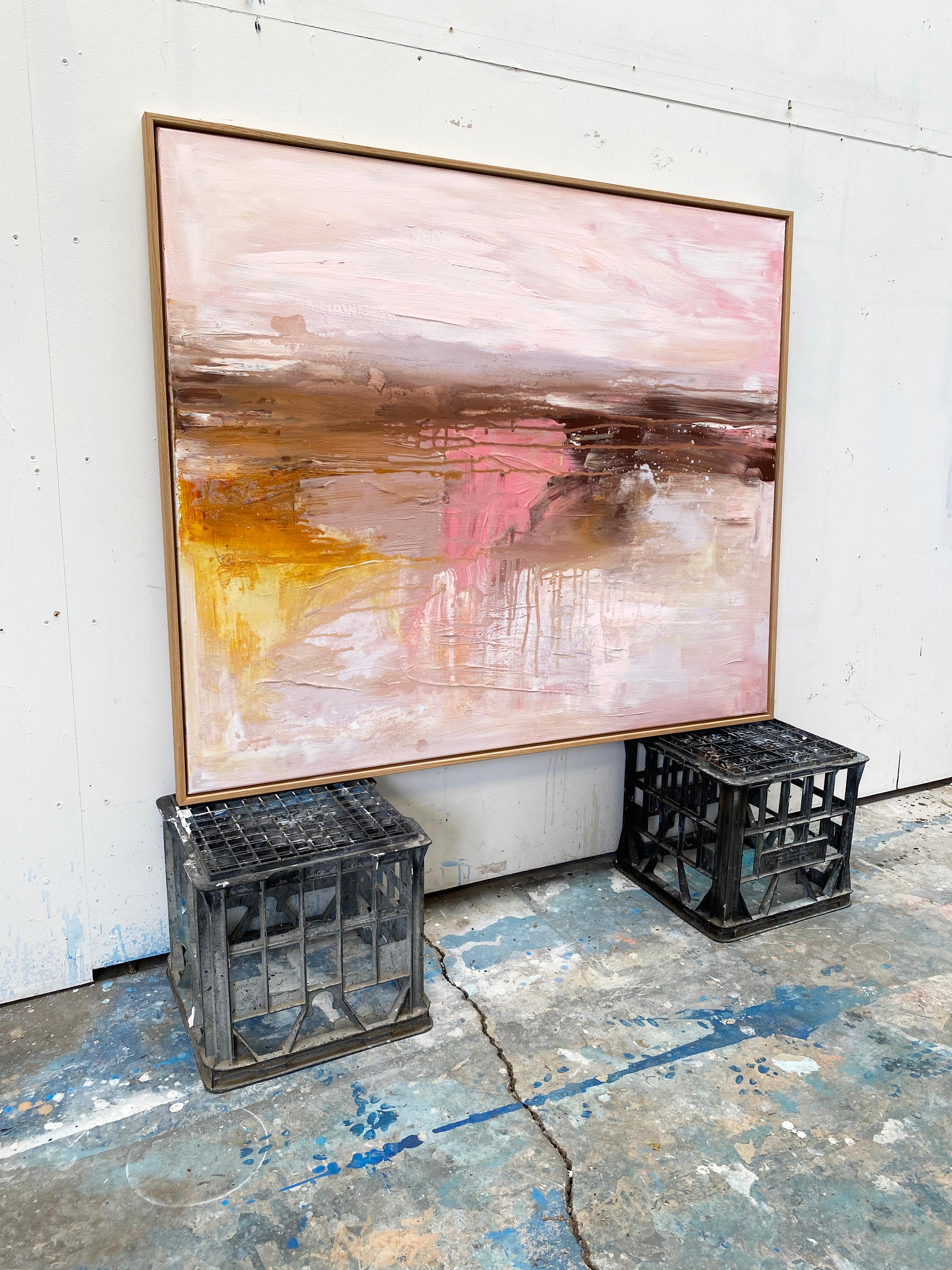 Coastal Pink - Gray Abstract Painting by Kathleen Rhee