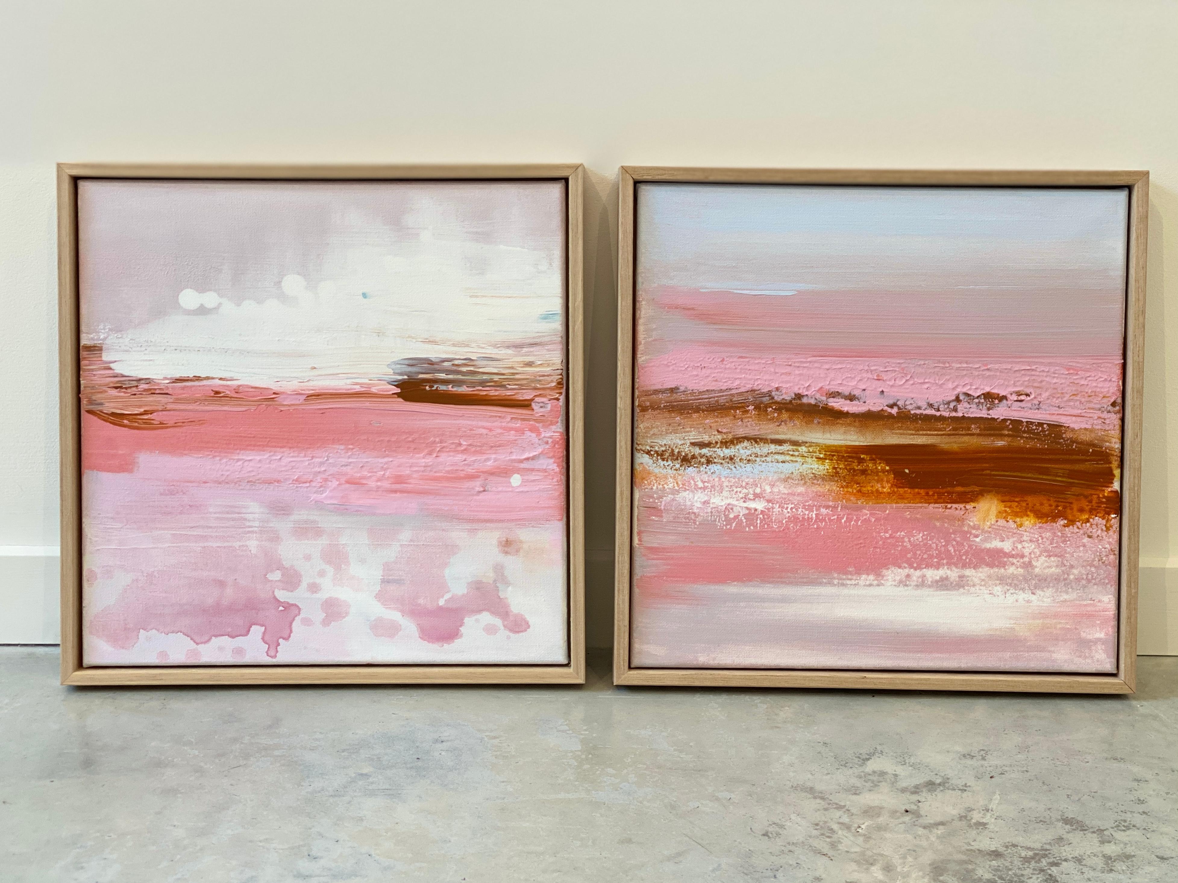 'It's Summer' a small square works collection of quality custom framed, minimalist abstract expressionist paintings on canvas. Lighten up the room with bright, summer colours of pastels, deep shades of ocean blues and aqua's. Enjoy the energy and