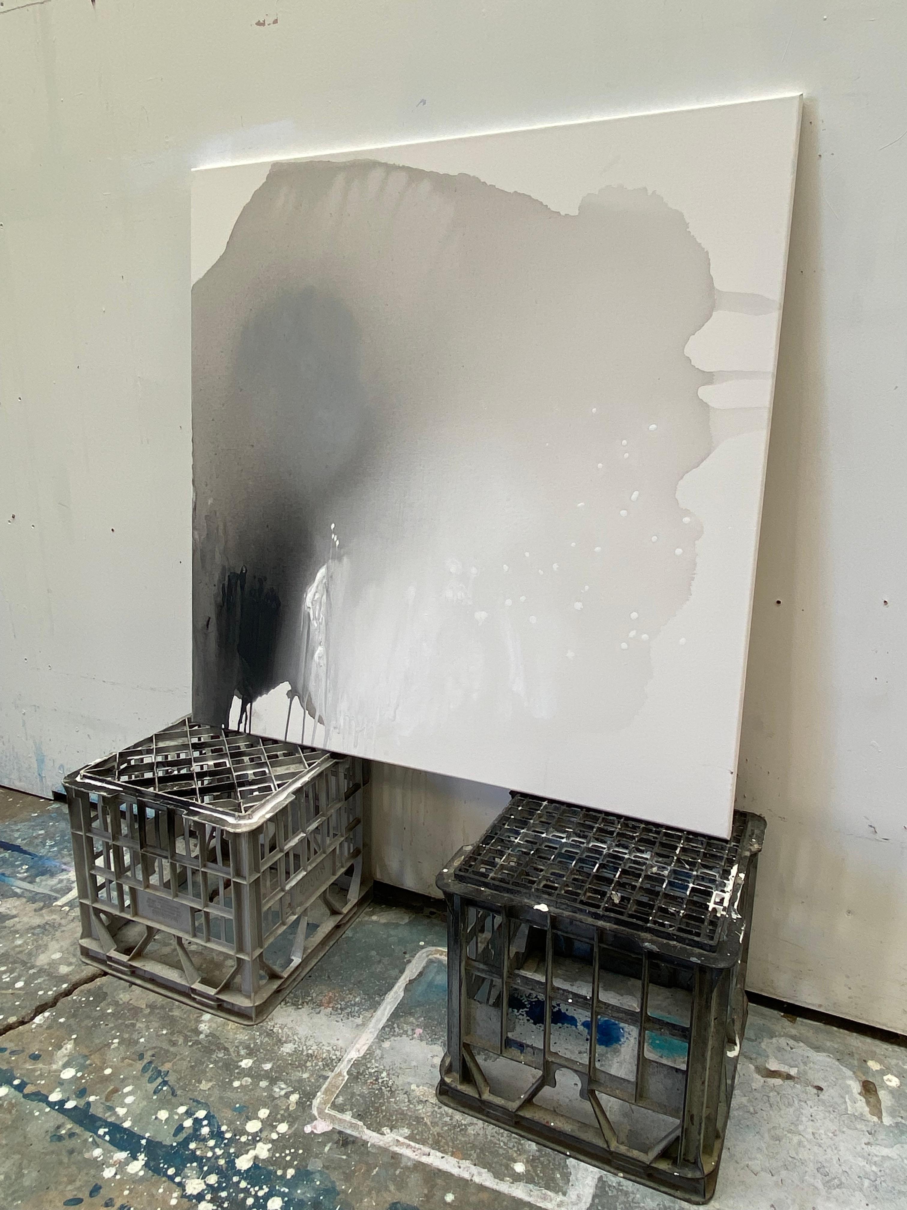 Its Black: Peace & Quiet Organische Moderne Wabi Sabi abstraktes minimalistisches Gemälde im Angebot 15