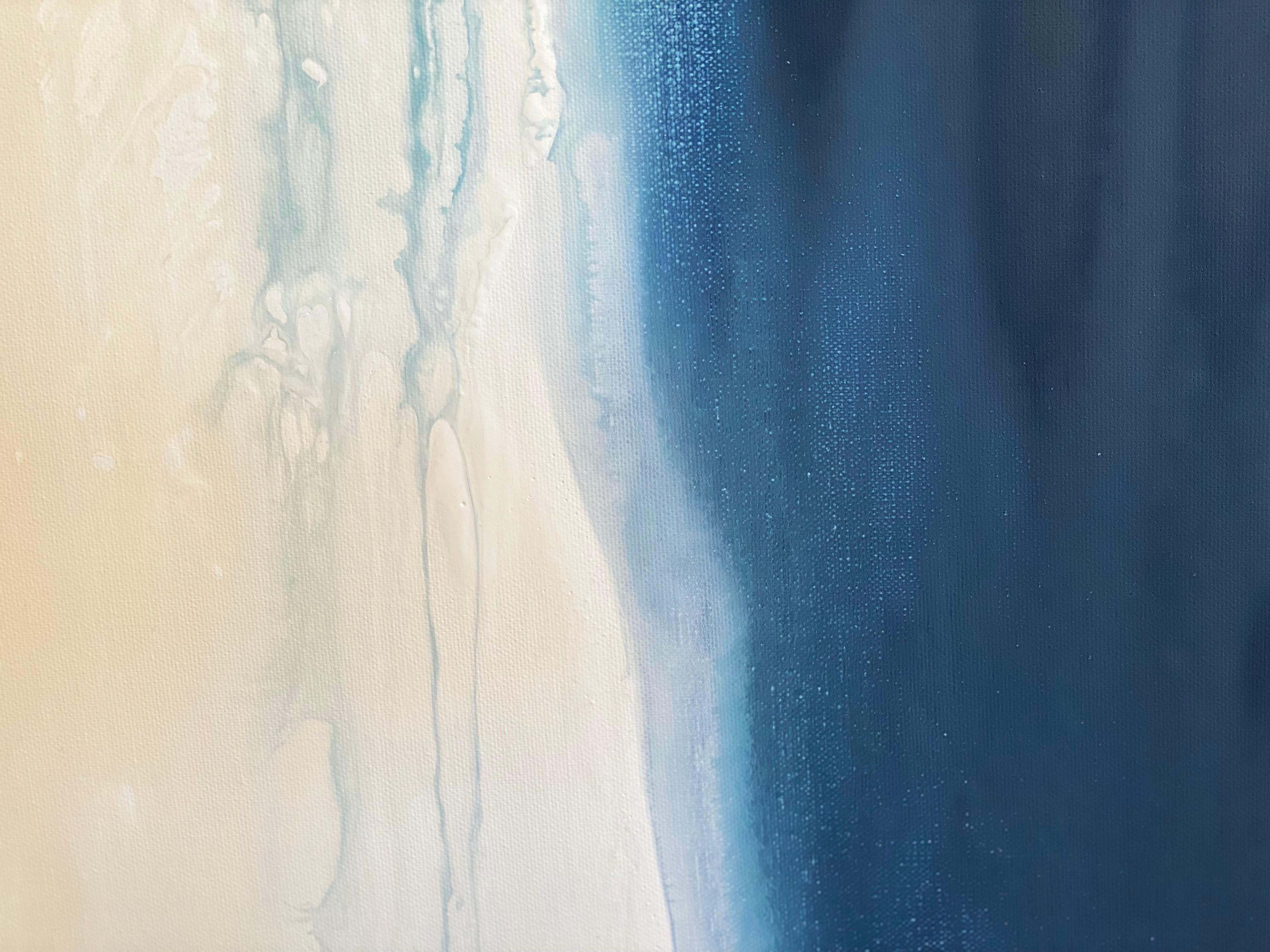 Il suo blu: Pace e tranquillità Pittura organica moderna Wabi Sabi astratta minimalista 9