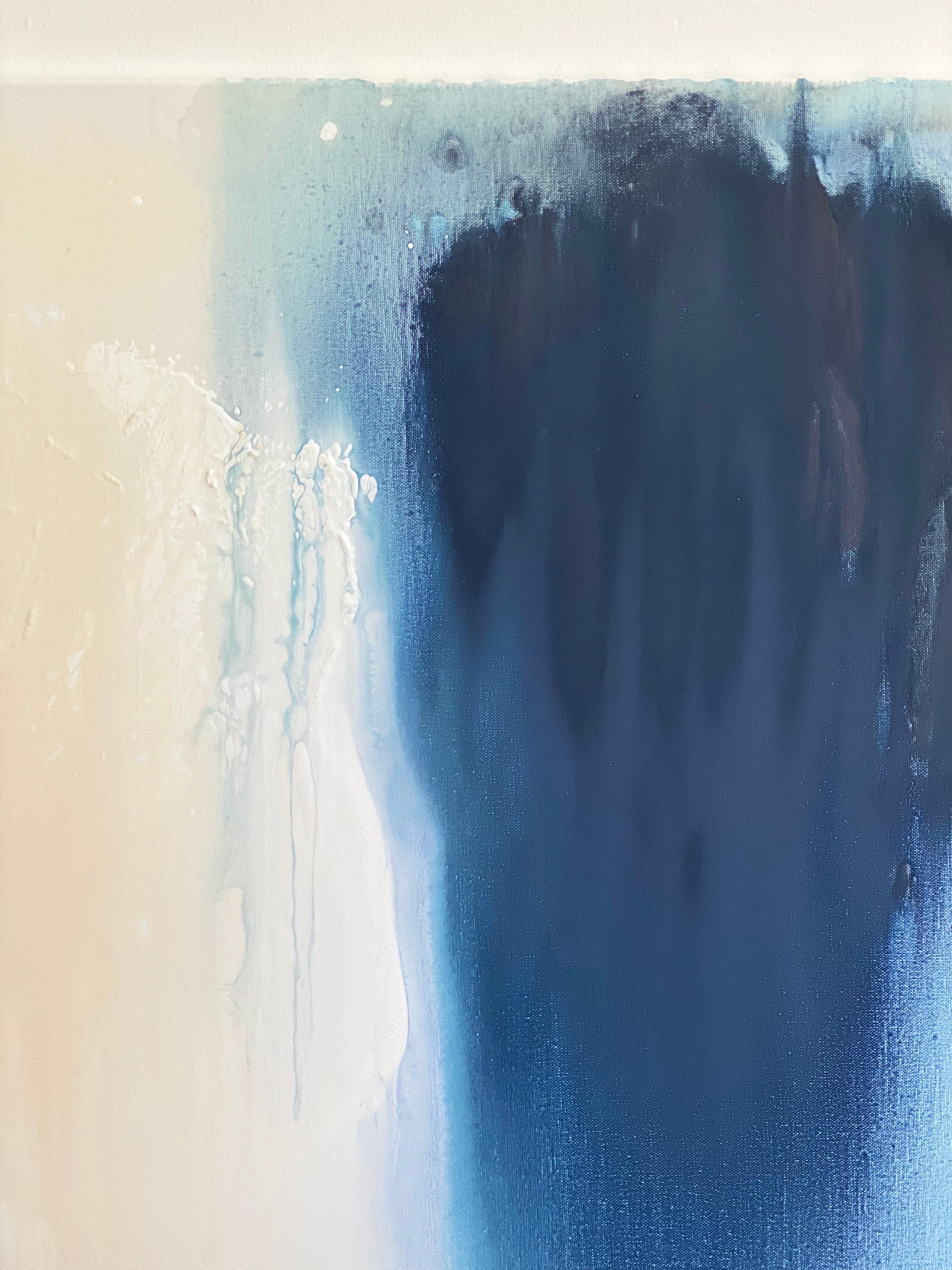 Il suo blu: Pace e tranquillità Pittura organica moderna Wabi Sabi astratta minimalista 12