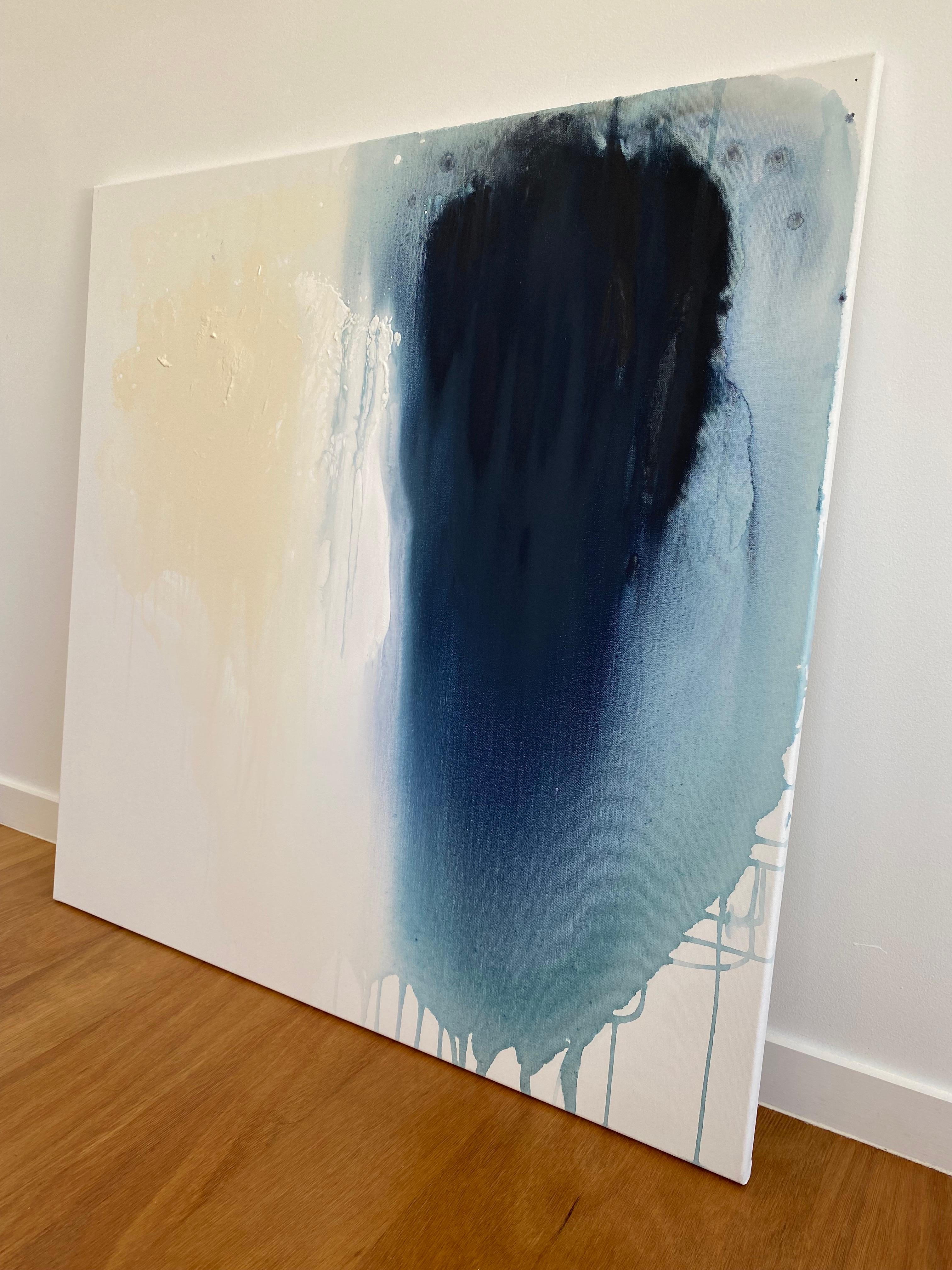 Its Blue: Peace & Quiet Organic Modern Wabi Sabi abstract minimalist painting  2