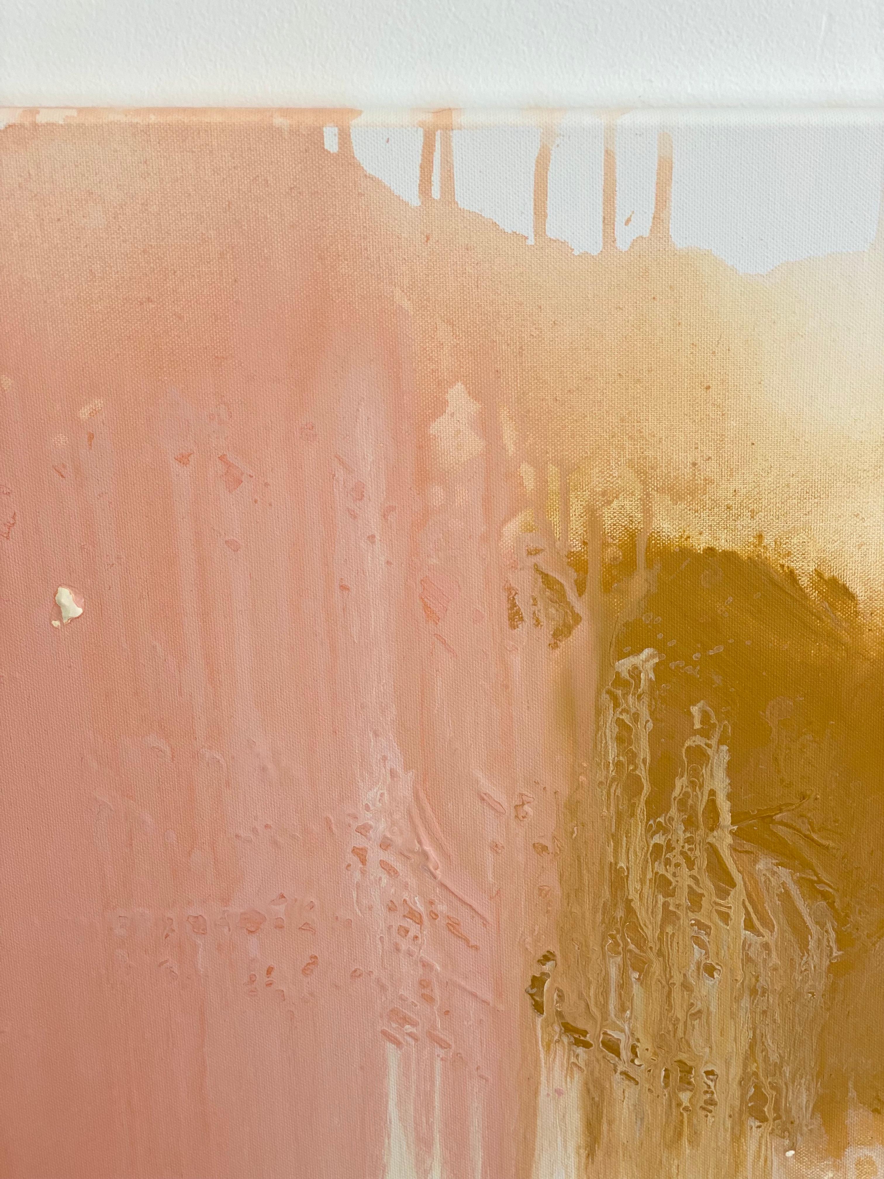 Il suo rosa: Pace e tranquillità Pittura organica moderna Wabi Sabi astratta minimalista 5