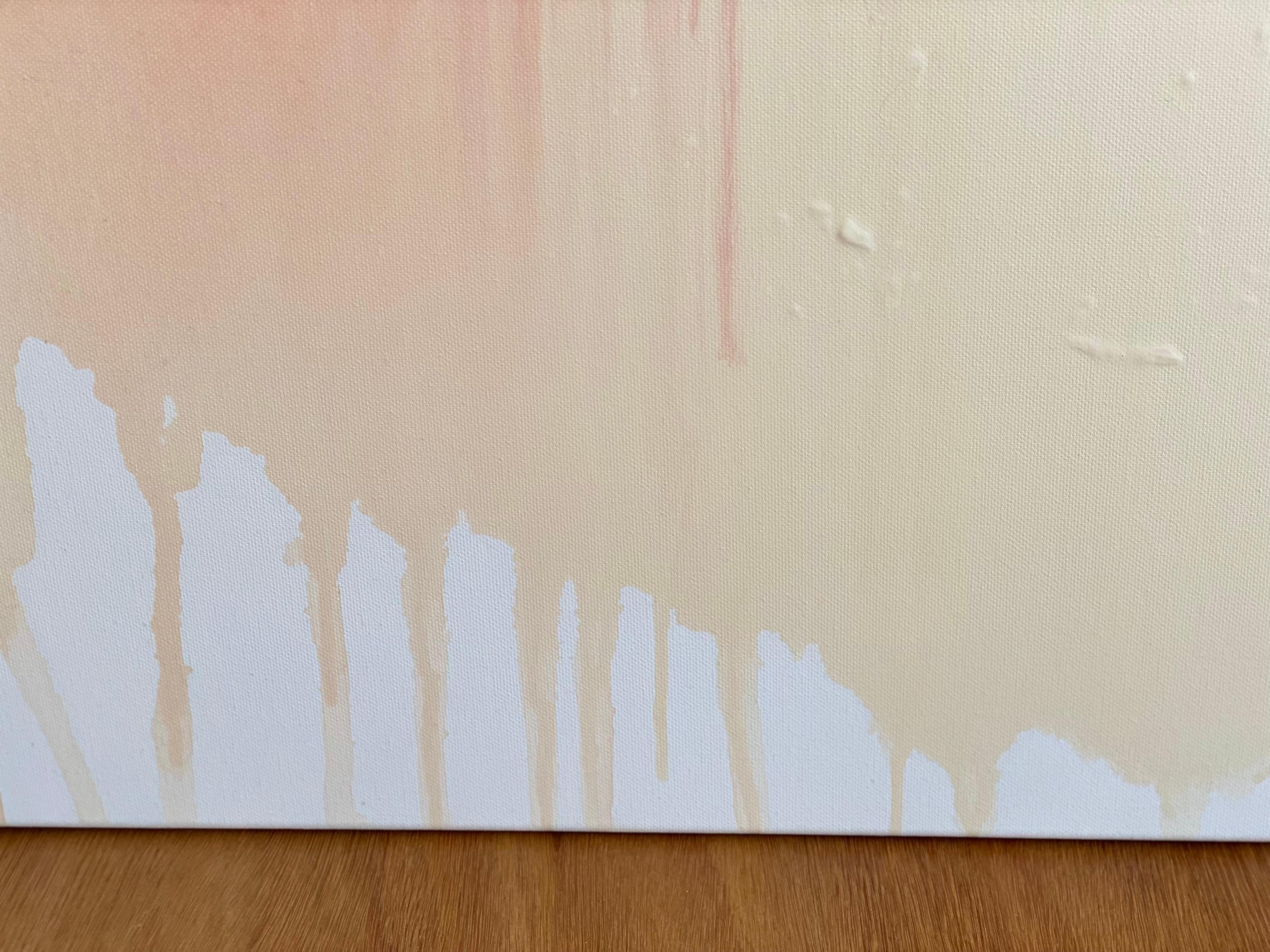 Il suo rosa: Pace e tranquillità Pittura organica moderna Wabi Sabi astratta minimalista 8