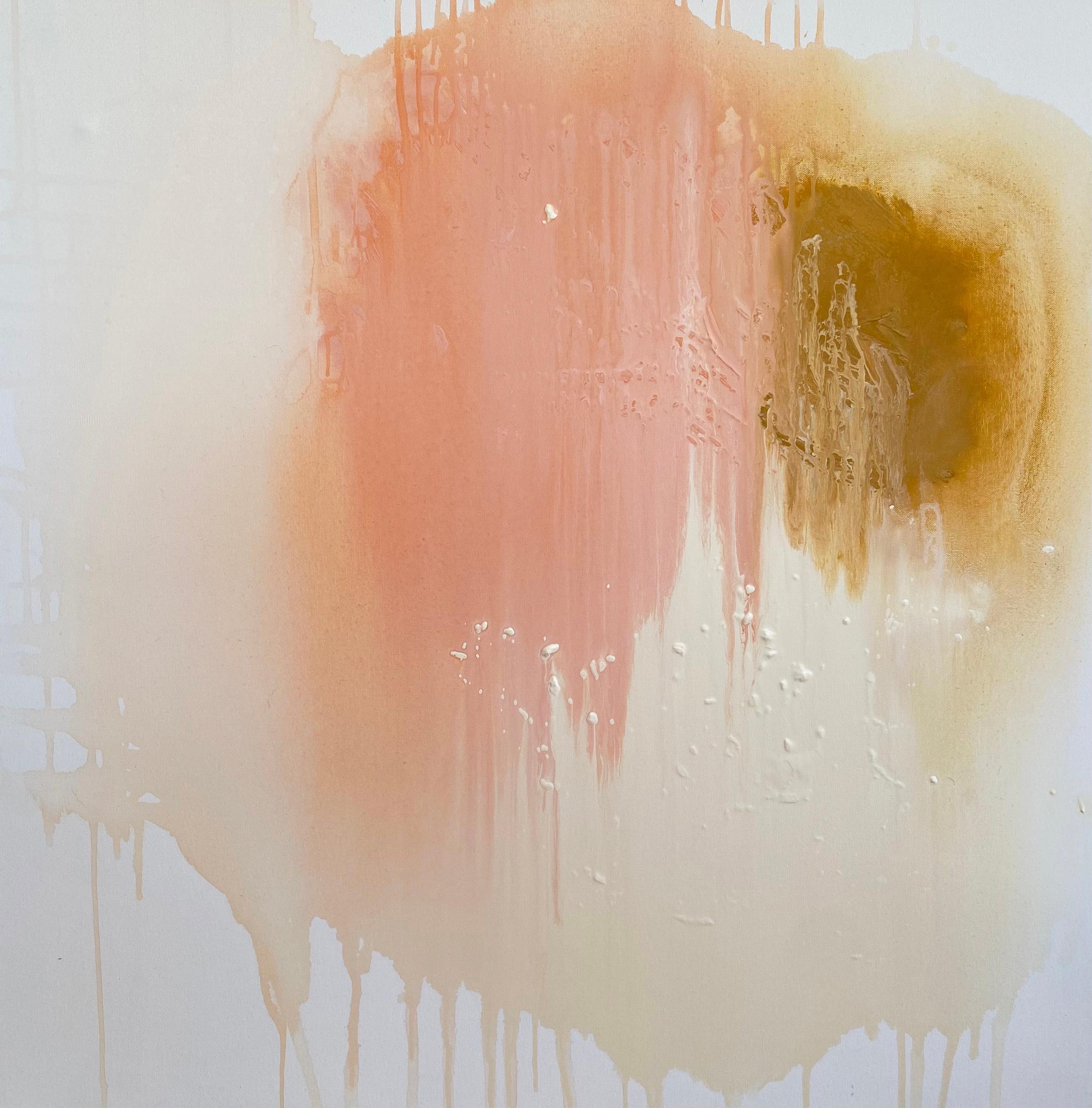 Kathleen Rhee Abstract Painting - Its Pink: Peace & Quiet Organic Modern Wabi Sabi abstract minimalist painting