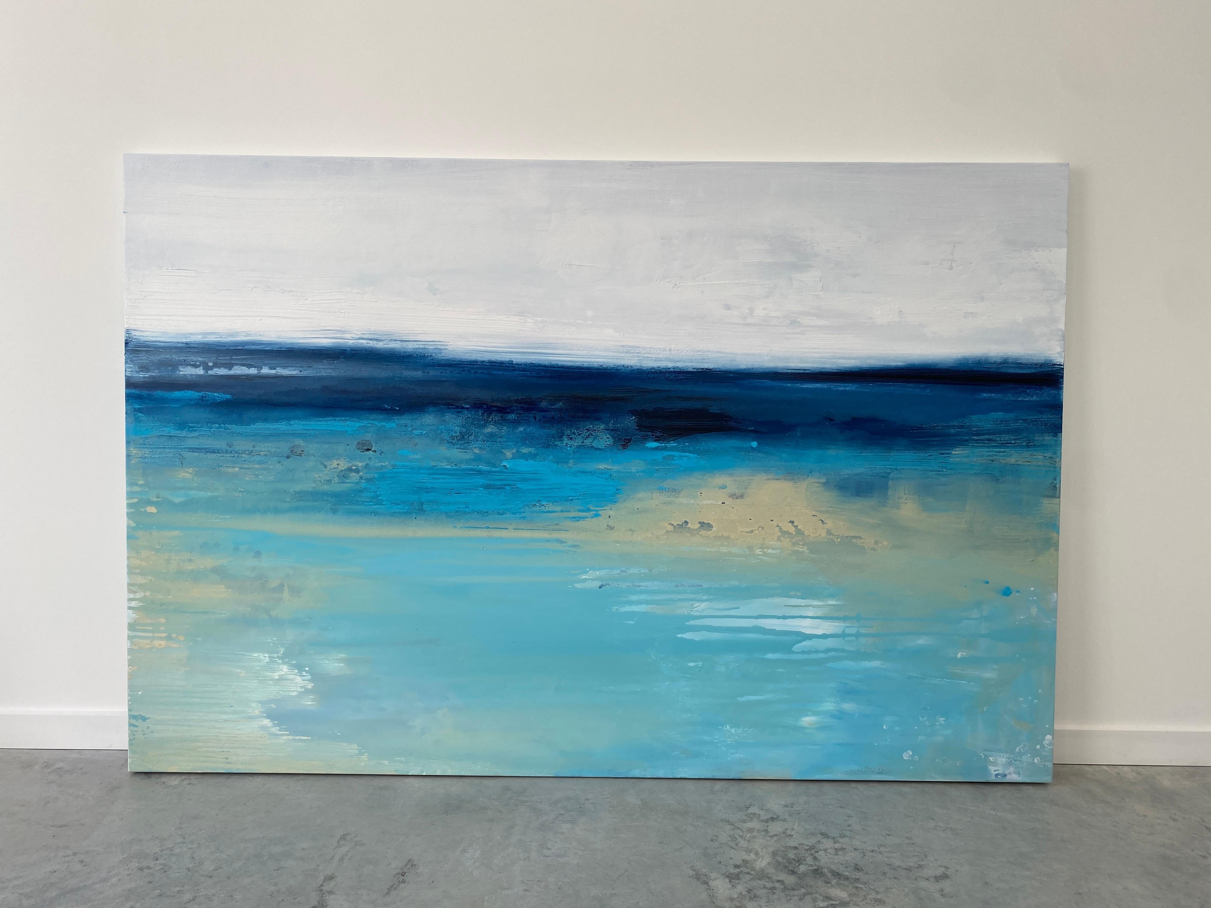 Painted for 'Art Everyday' Exhibition at Suki & Hugh Gallery Australia. A large scale abstract collection painted in minimal colour with pairing down, simplifying, beauty and calm in mind.

Titled 'Tranquility' it is acrylic on canvas, 100cm high x