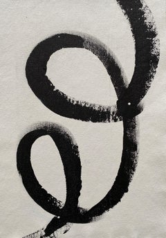 Collection Symbols abstraits minimalistes lignes enroulées noires sur blanc géométrique n°3