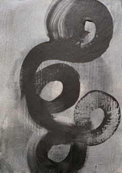 Minimalist Abstract Symbols Collection tribal silver black swirls circles no1