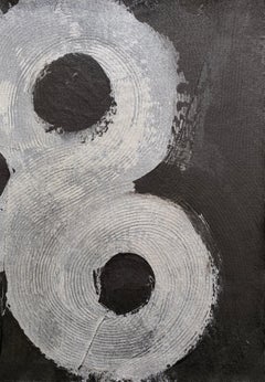 Minimalist Abstract Symbols Collection tribal silver black swirls circles no2