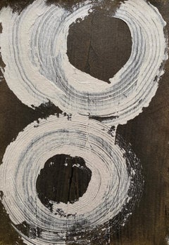 Minimalist Abstract Symbols Collection tribal silver black swirls circles no3