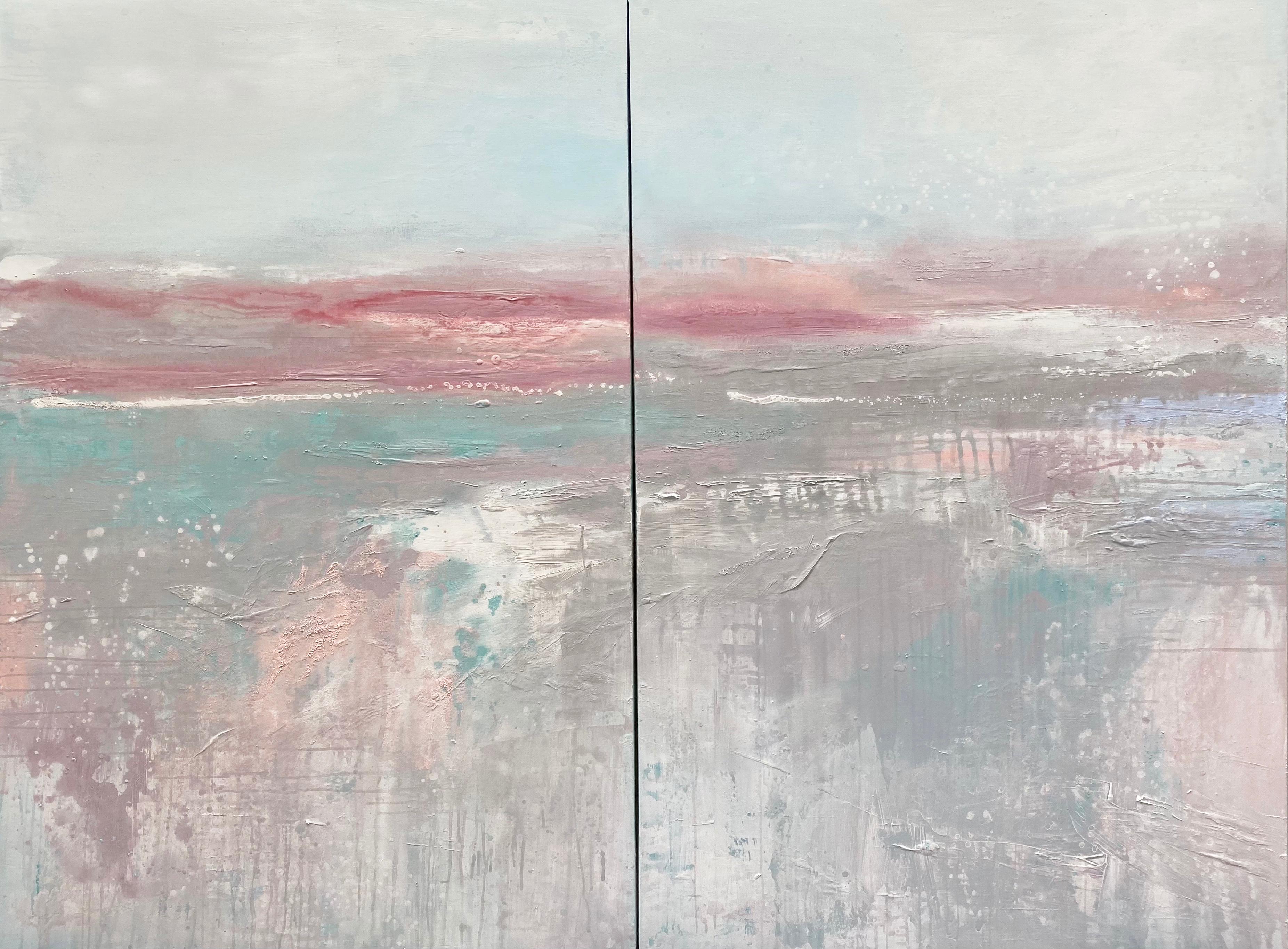  Nature of Calm  large scale double panel abstract expressionist painting pastel