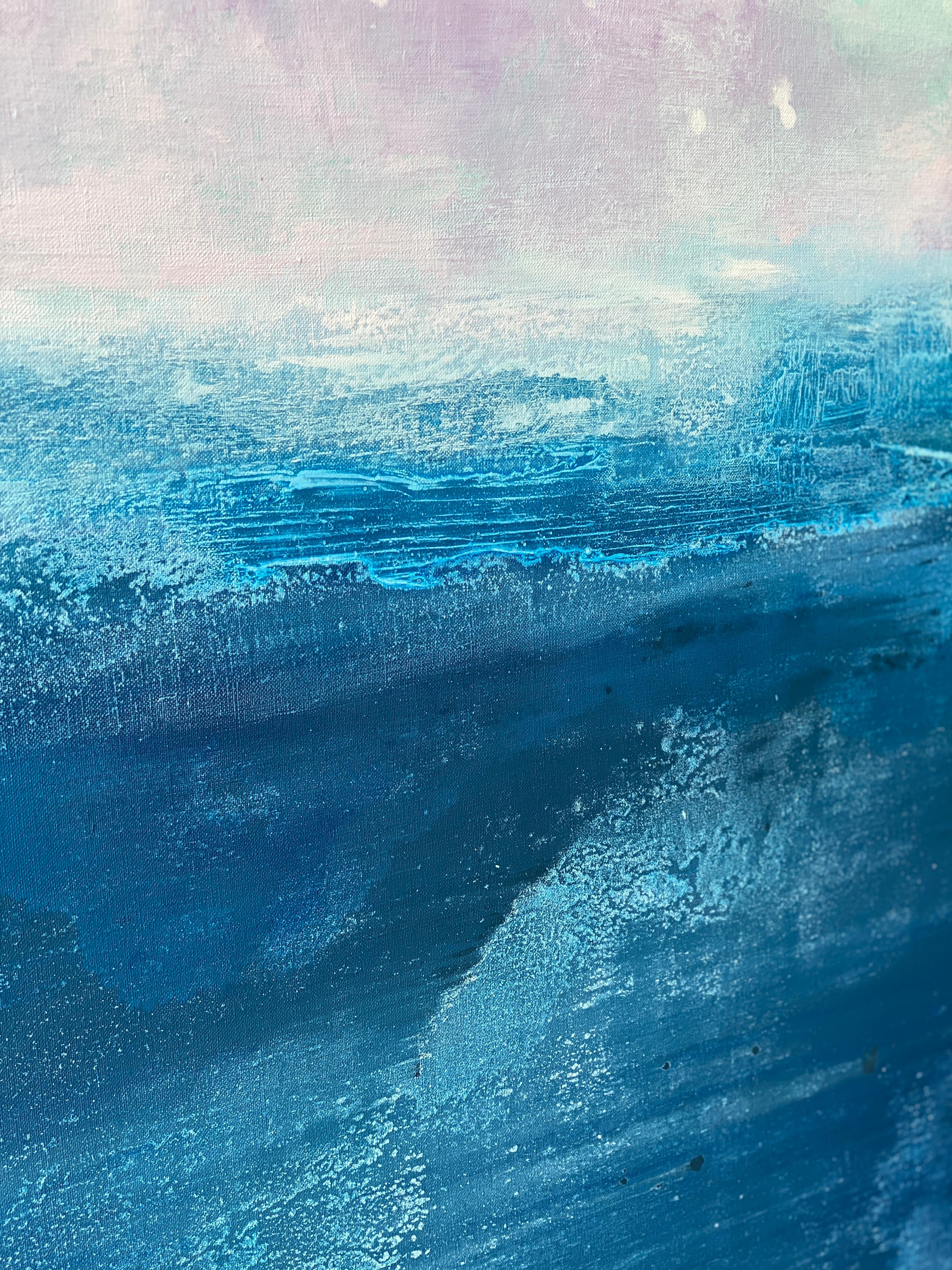 New Day Beginning blue ocean abstract landscape cloudy impressionism sky  13