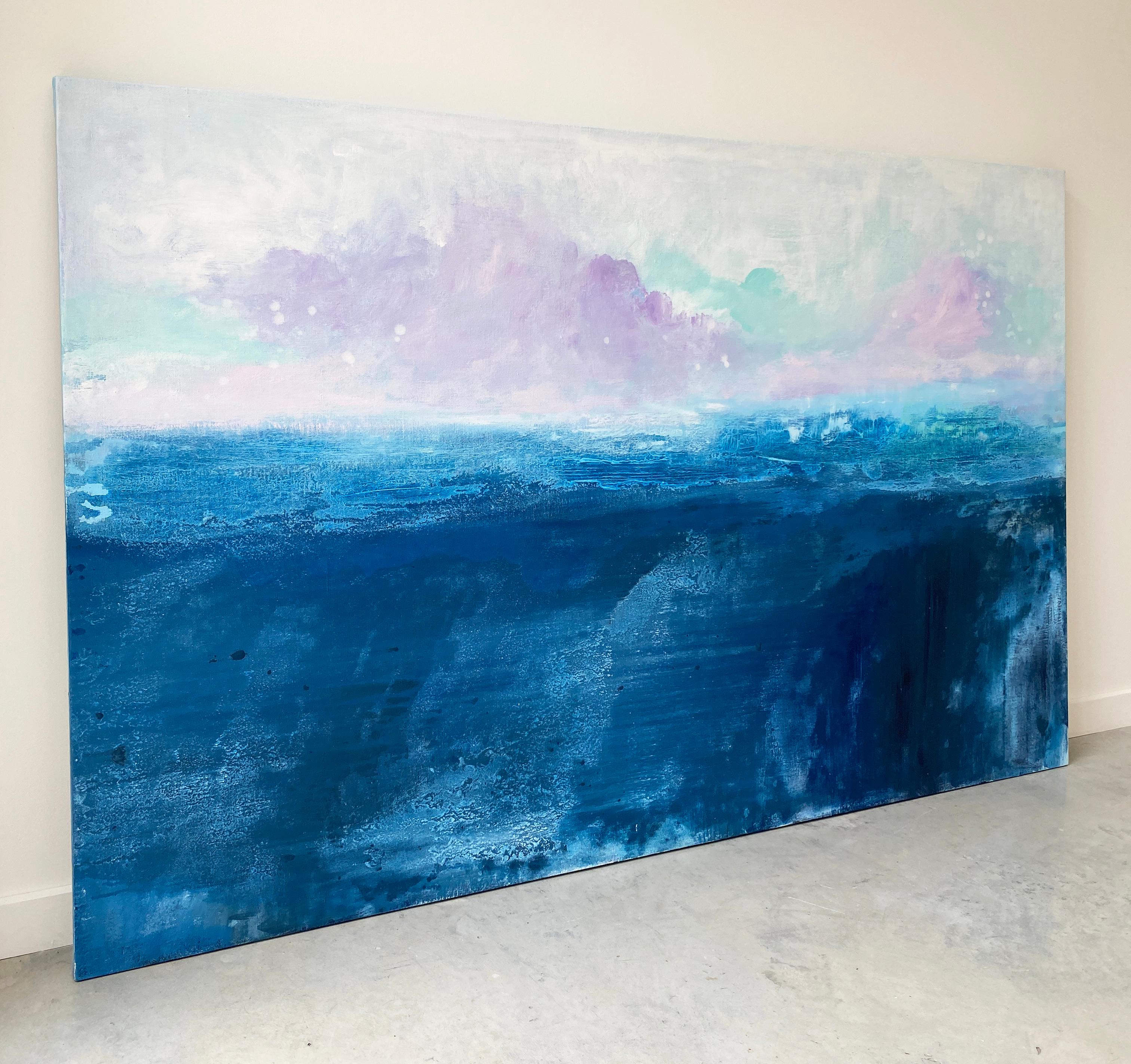 New Horizons is an abstract expressionist collection of original paintings exploring the views of the natural world and the beauty of the vast Australian landscape. Painted on raw French linen with built up layers of paint revealing ghostly