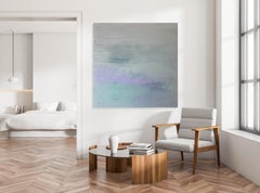 minimalist pastel abstract painting light green square large scale statement art