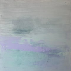 Pastel sage lavender square large scale minimalist abstract painting statement