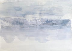 Snowy Grey no2 Nordic Scandi abstract landscape minimal white fine art painting