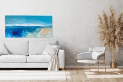 Surf beach seascape semi abstract ocean painting original coastal landscape