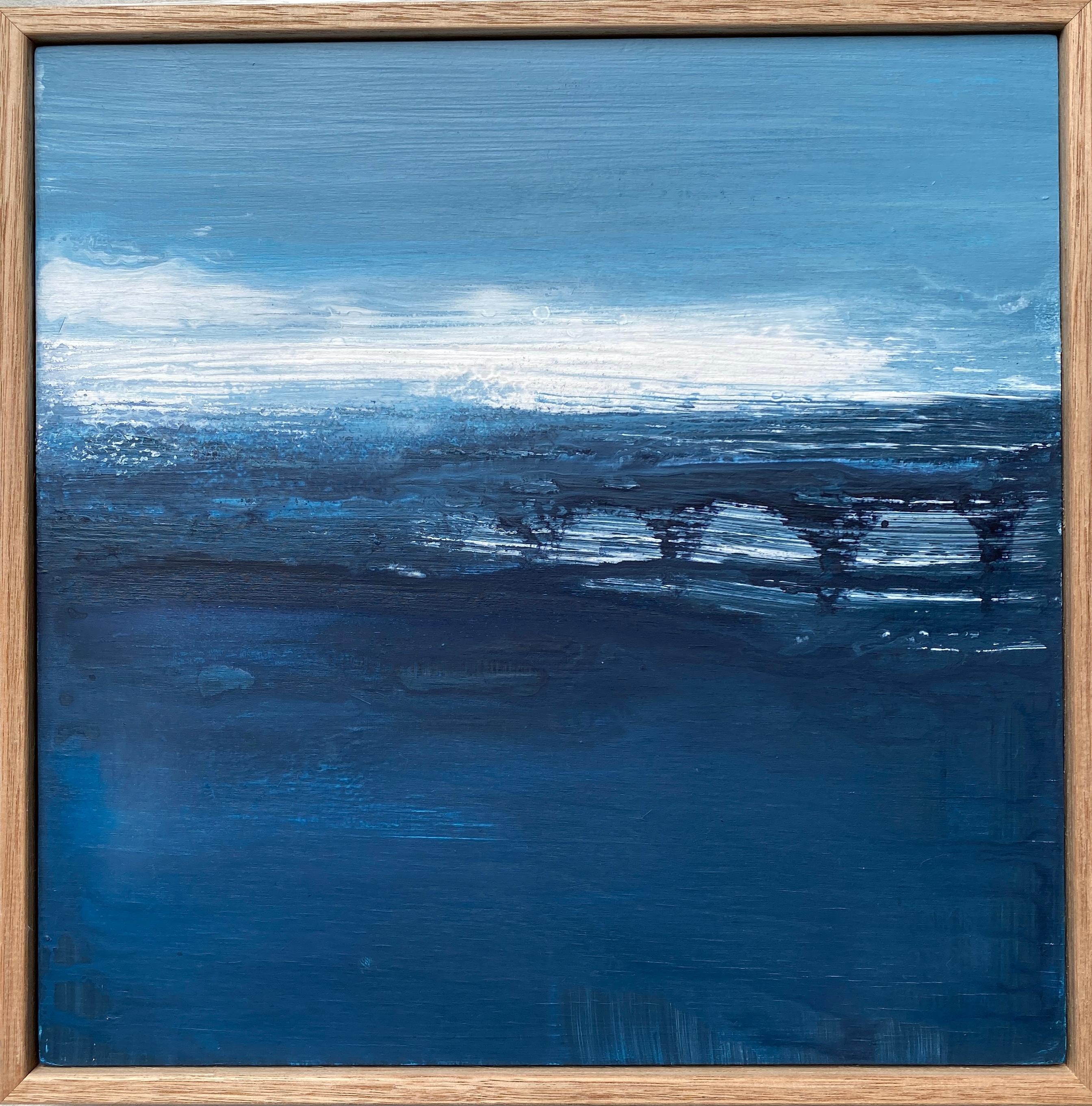 Abstract Painting de Kathleen Rhee - océano abstracto impresionista minimalista pintura costera azul aguas olas surf