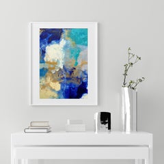Water and Cloud Abstract no2 small abstract on paper framed in white mat board