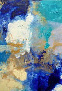 Water and Cloud Abstract no2 small abstract on paper framed in white mat board