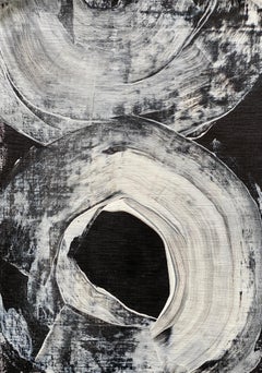 Cercles blancs no2 lin noir Collection de symboles abstraits minimalistes tribaux