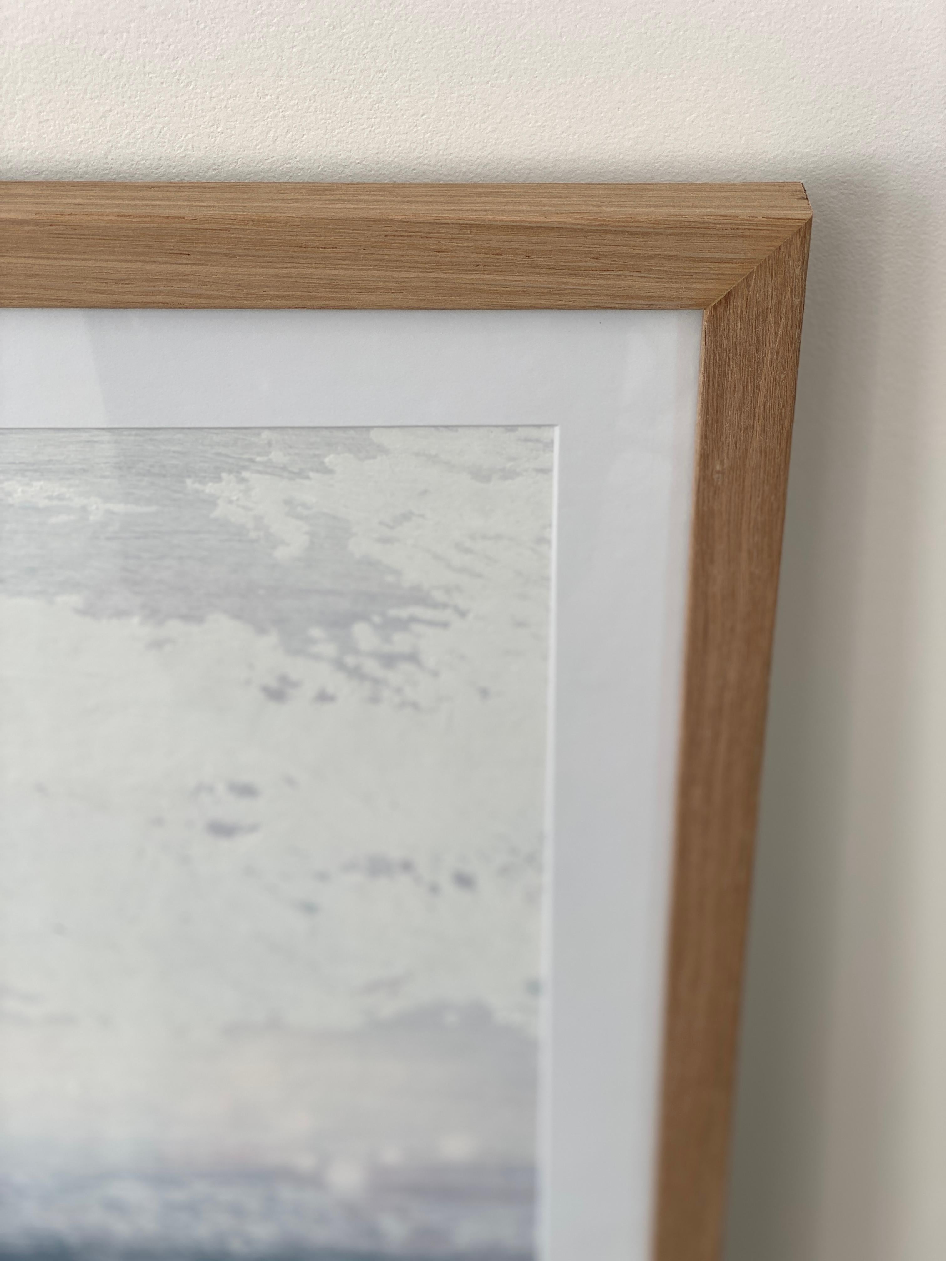 Minimalist painting 4 Nordic Scandi framed landscape art paper grey tan white For Sale 5