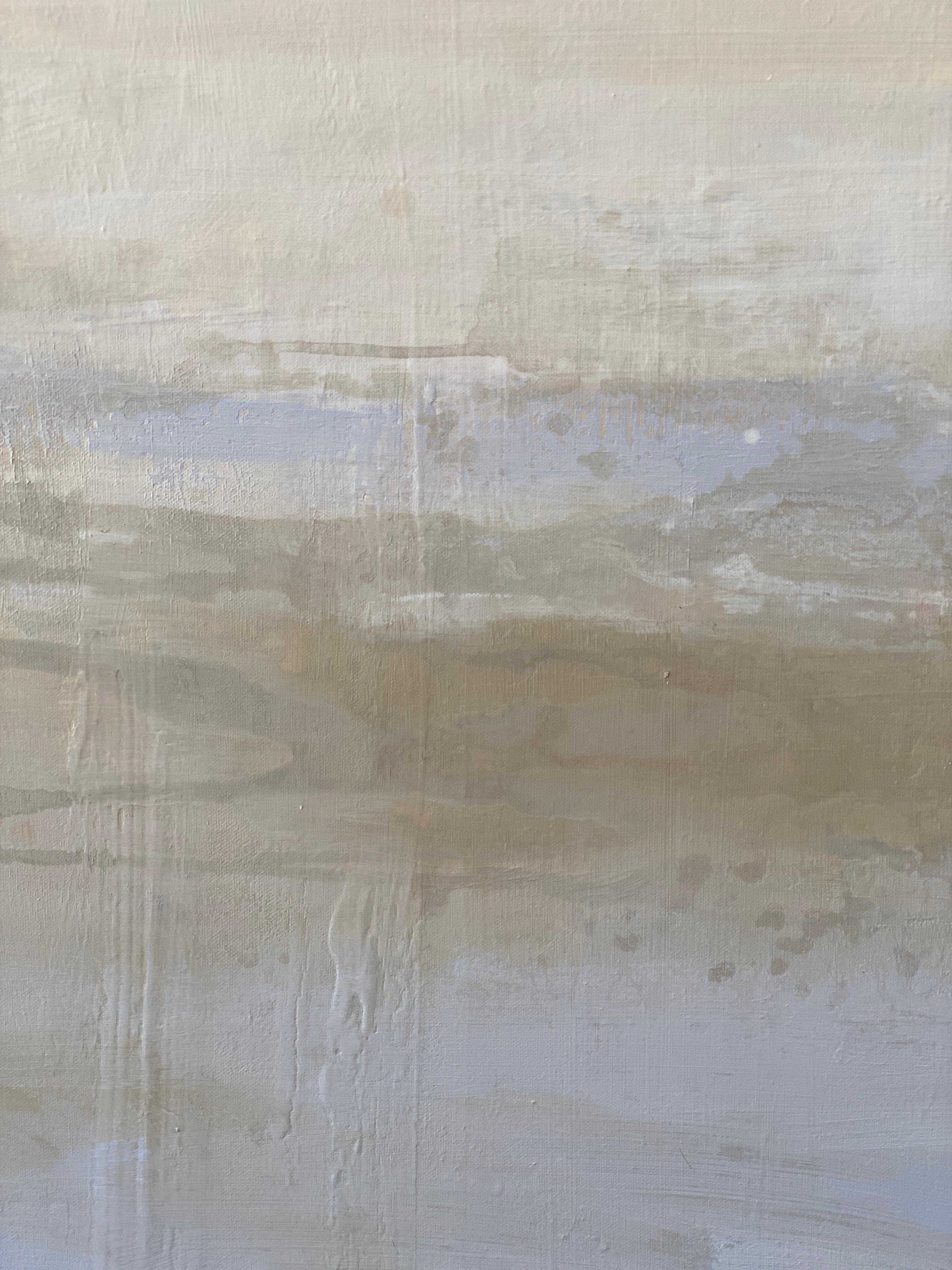 Windswept cream grey Impressionist sky clouds sandy white abstract landscape  For Sale 6