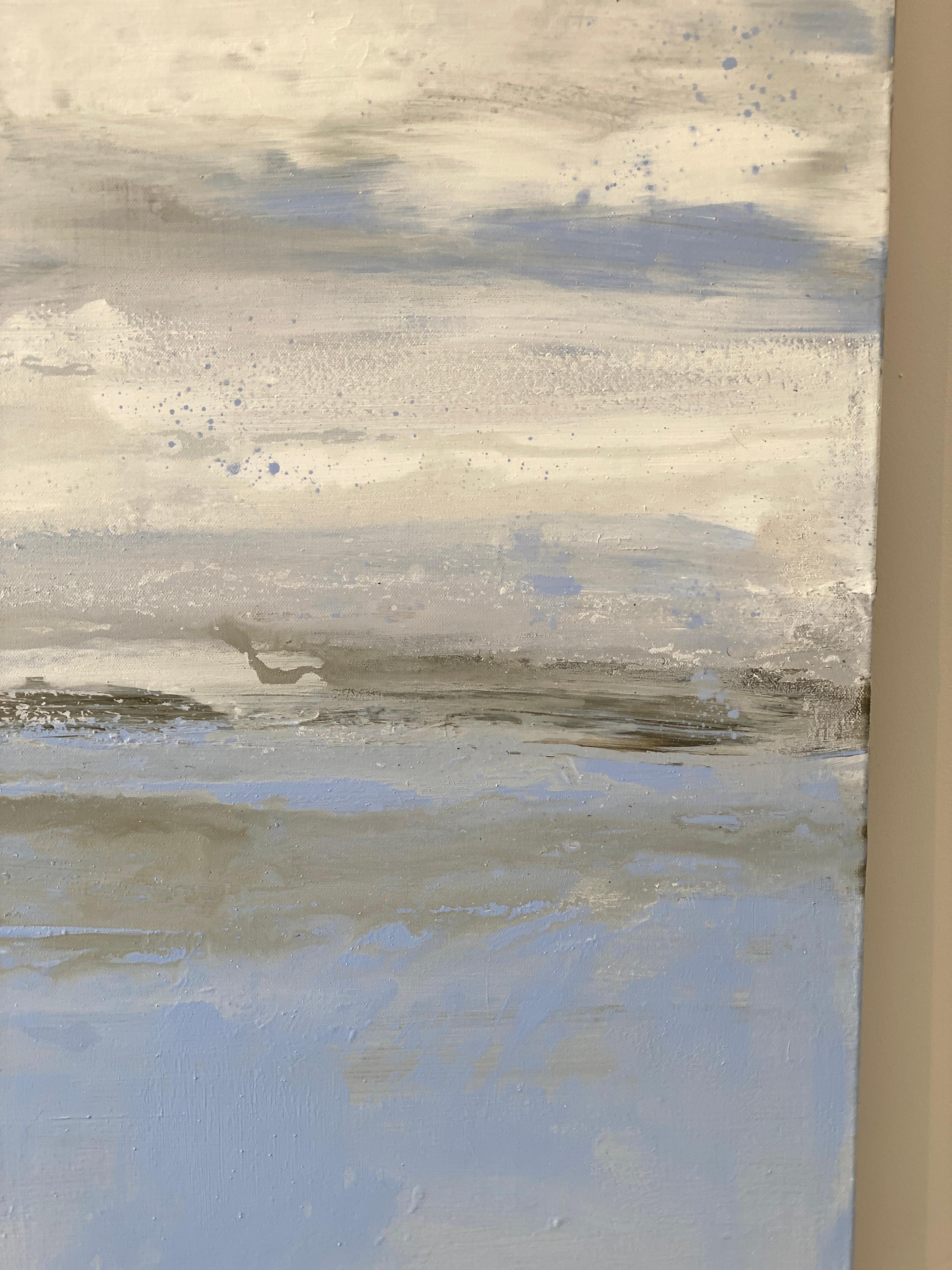 Windswept Lavender Mist Impressionist sky clouds blue white abstract landscape  For Sale 6