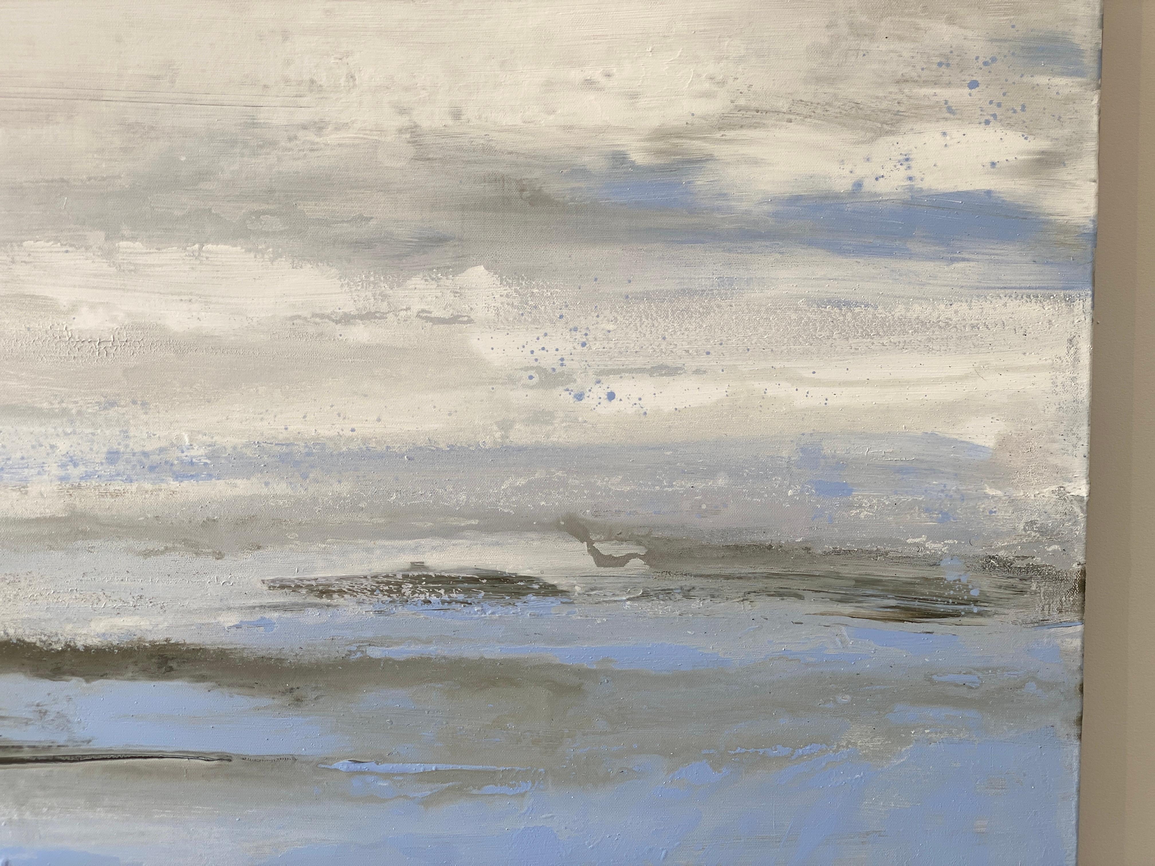 Windswept Lavender Mist Impressionist sky clouds blue white abstract landscape  For Sale 7
