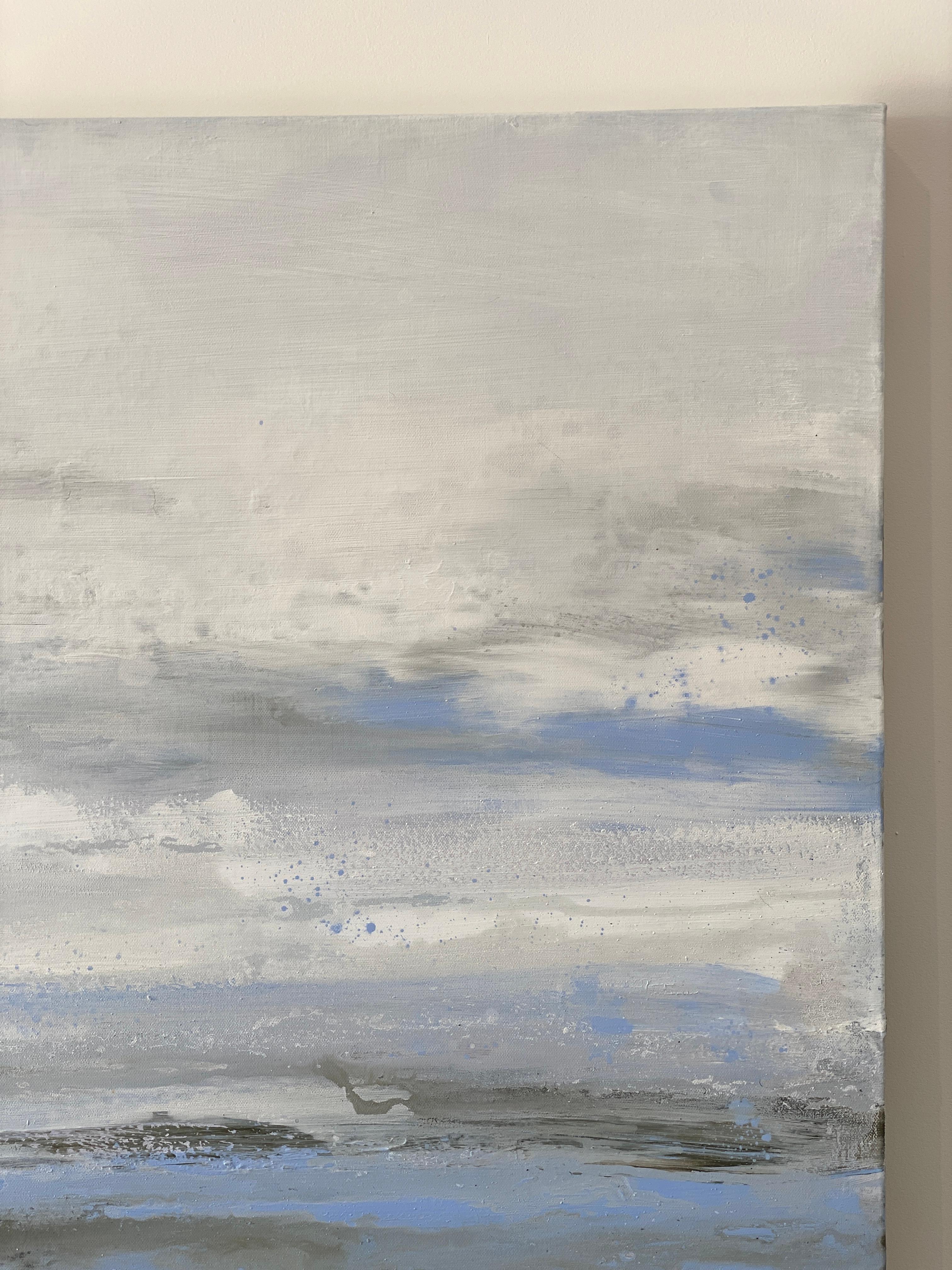 Windswept Lavender Mist Impressionist sky clouds blue white abstract landscape  For Sale 10