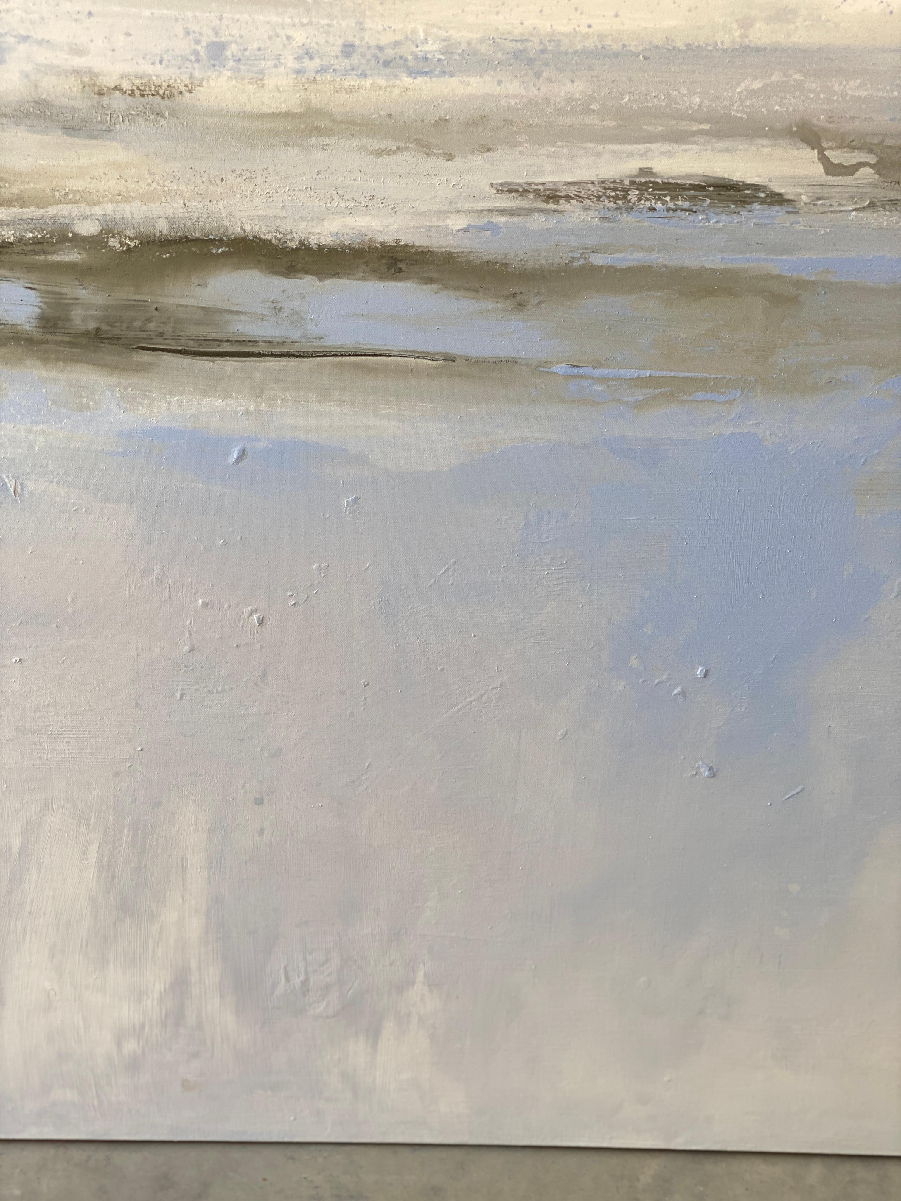 Windswept Lavender Mist Impressionist sky clouds blue white abstract landscape  For Sale 11
