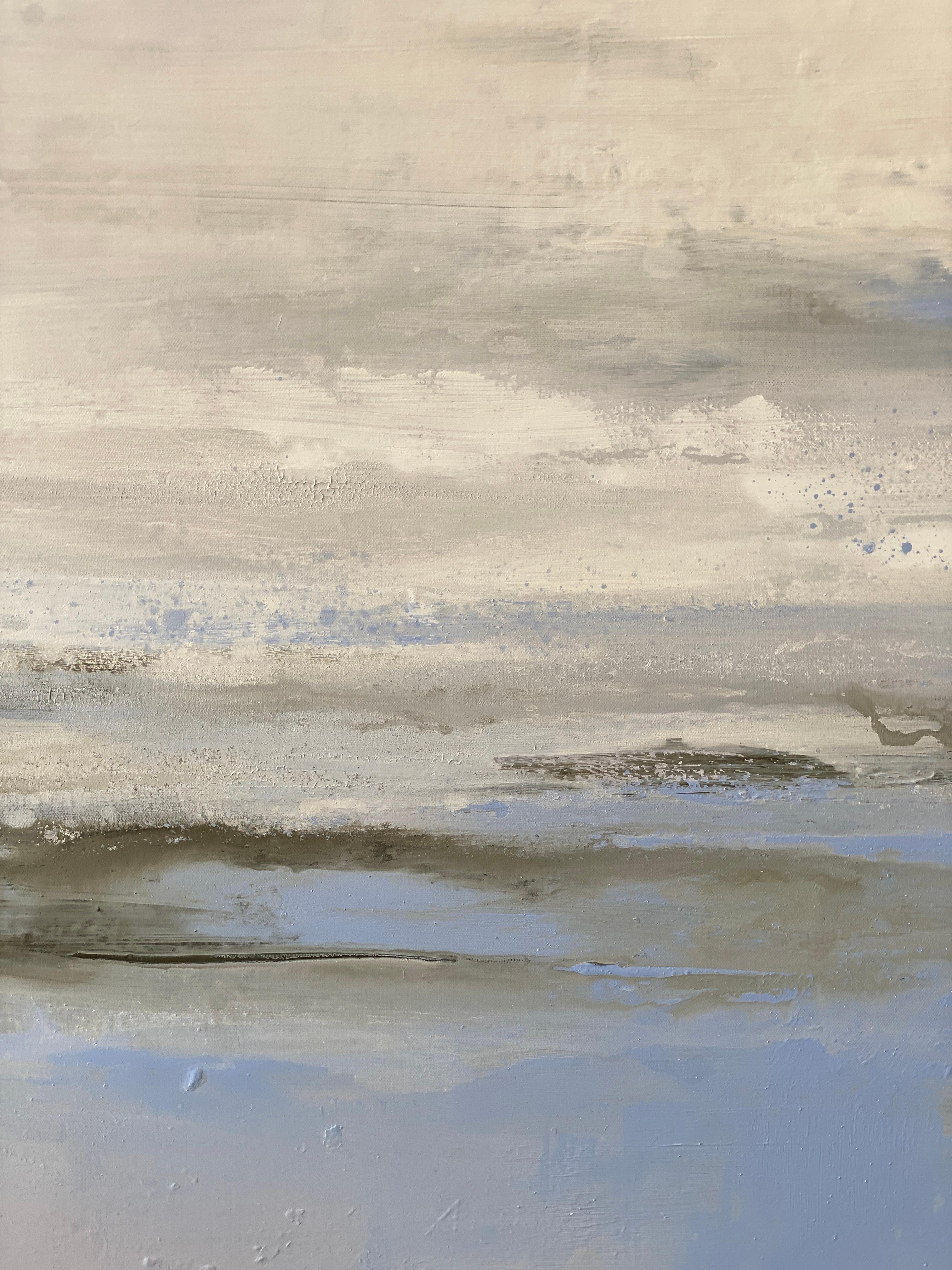 Windswept Lavender Mist Impressionist sky clouds blue white abstract landscape  For Sale 12