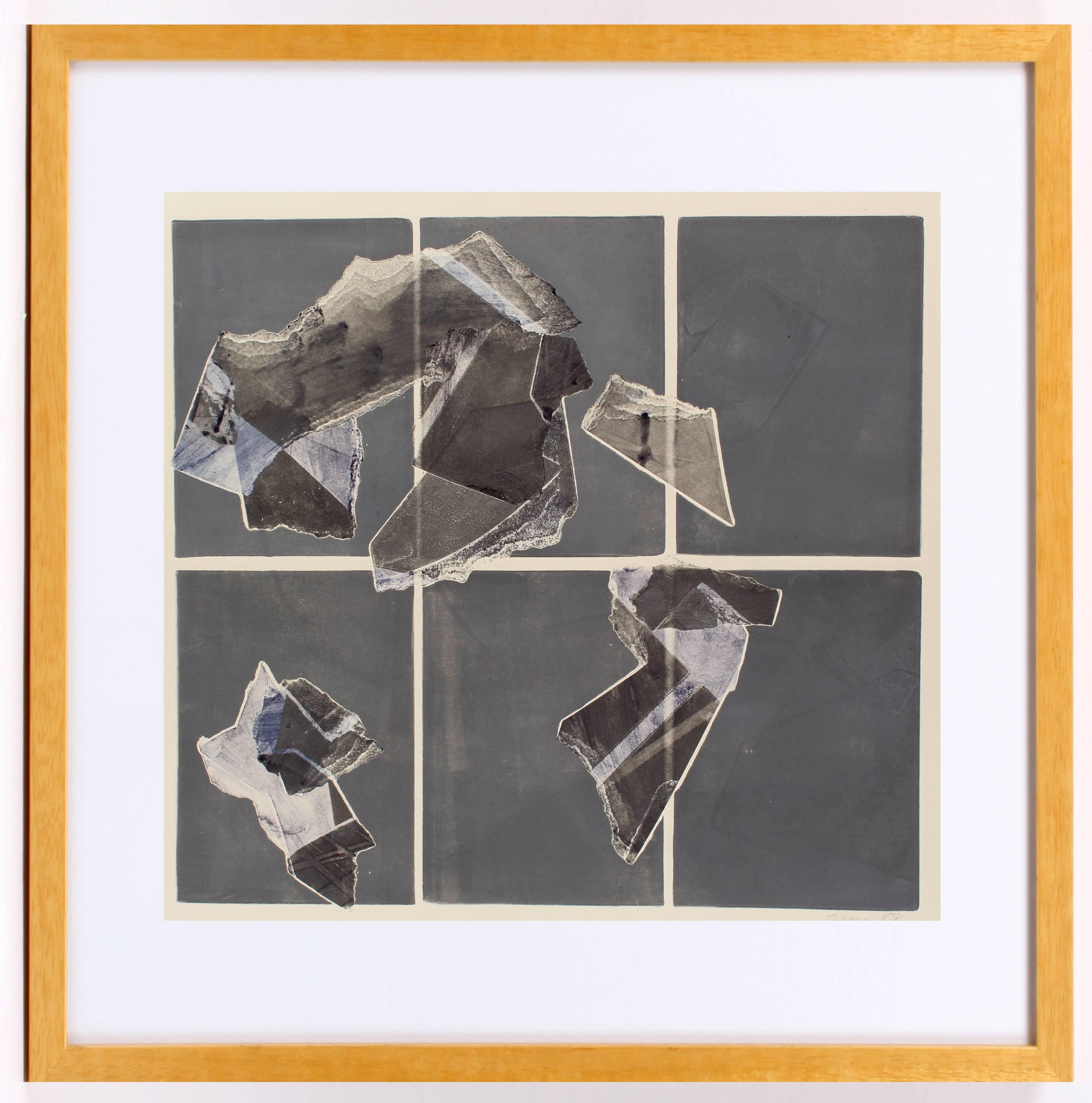 Kathleen Sherin Abstract Print - Untitled (Grey Squares)