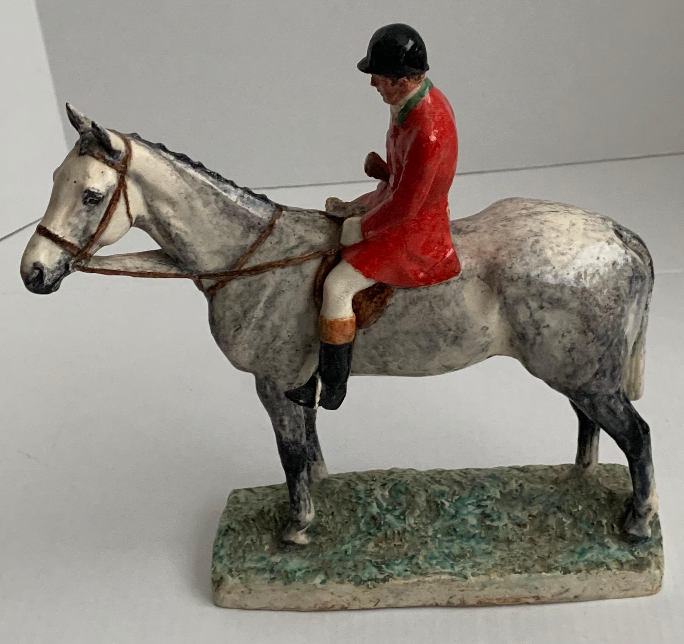 1950s ceramic equestrian figurine by Kathleen Wheeler Crump (1884-1977). Signed Kathleen Wheeler on the backside.