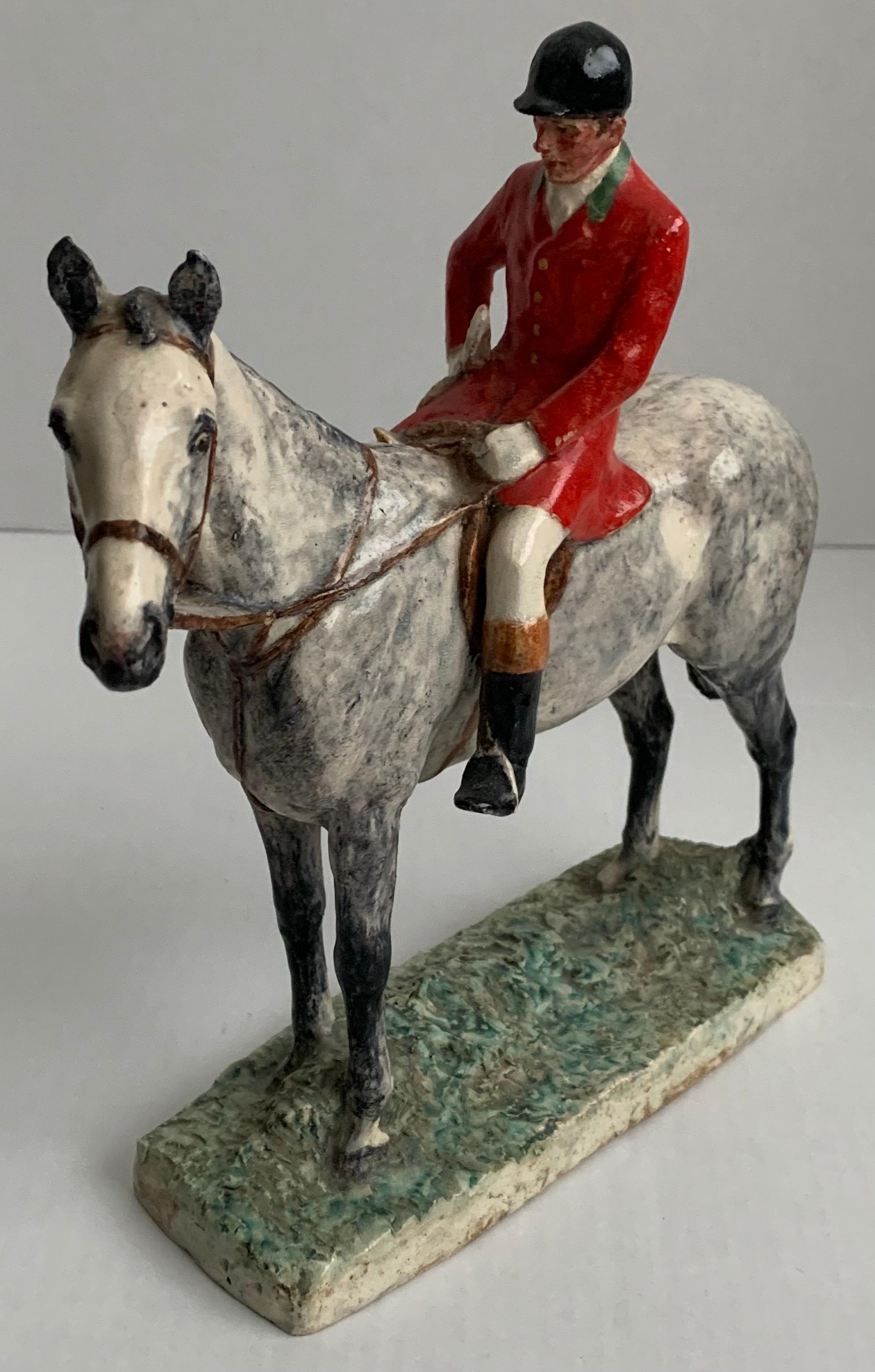 Mid-20th Century Kathleen Wheeler Crump Equestrian Figurine Ceramic Sculpture