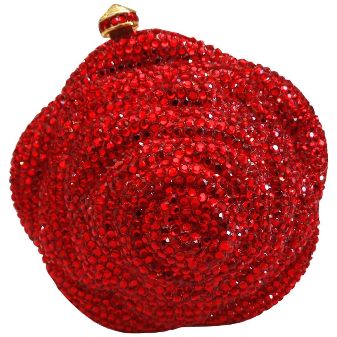 Kathrine Baumann Beverly Hills Red Rose Swarovski Minaudière