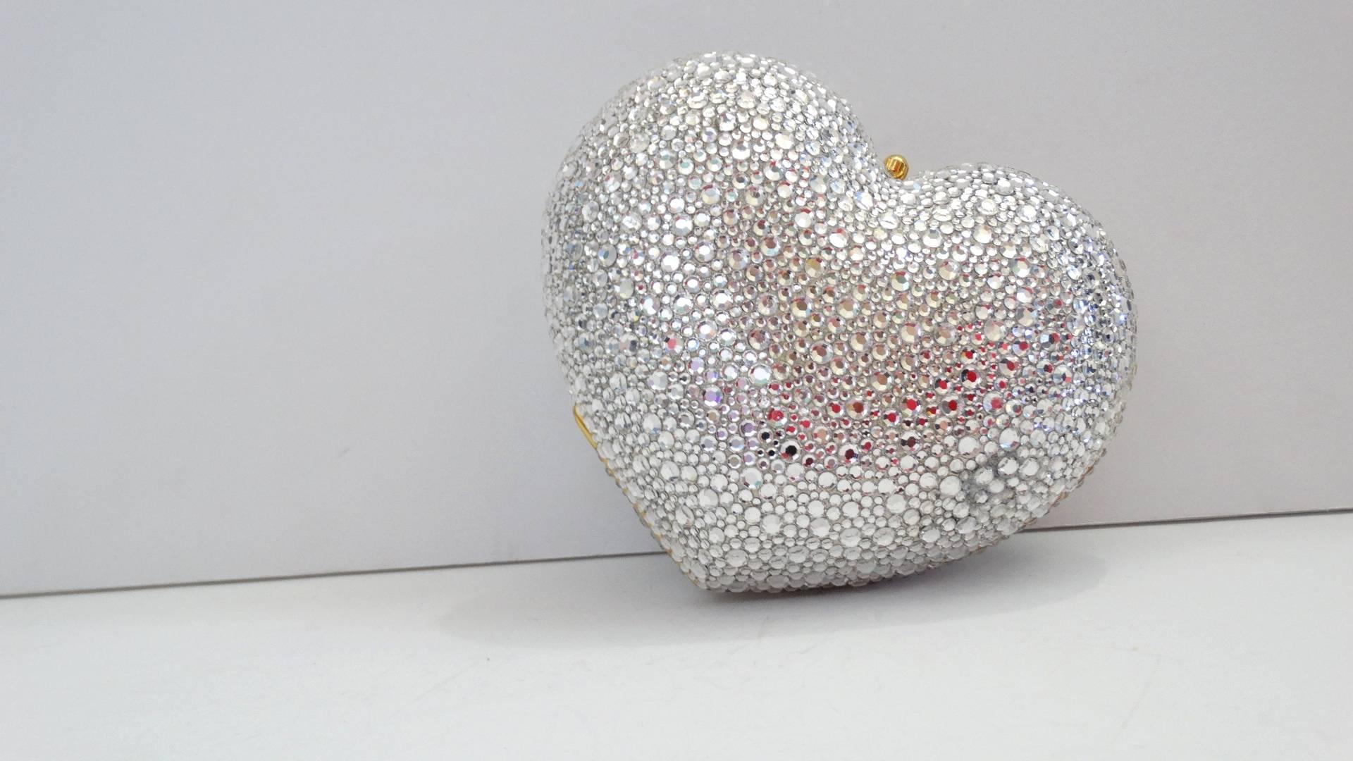 Kathrine Baumann Beverly Hills Silver Swarovski Crystal Heart Bag  2