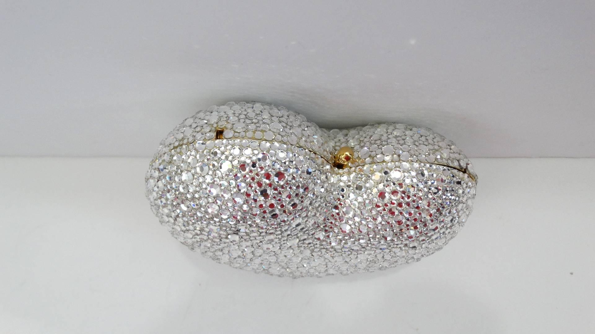 Kathrine Baumann Beverly Hills Silver Swarovski Crystal Heart Bag  3