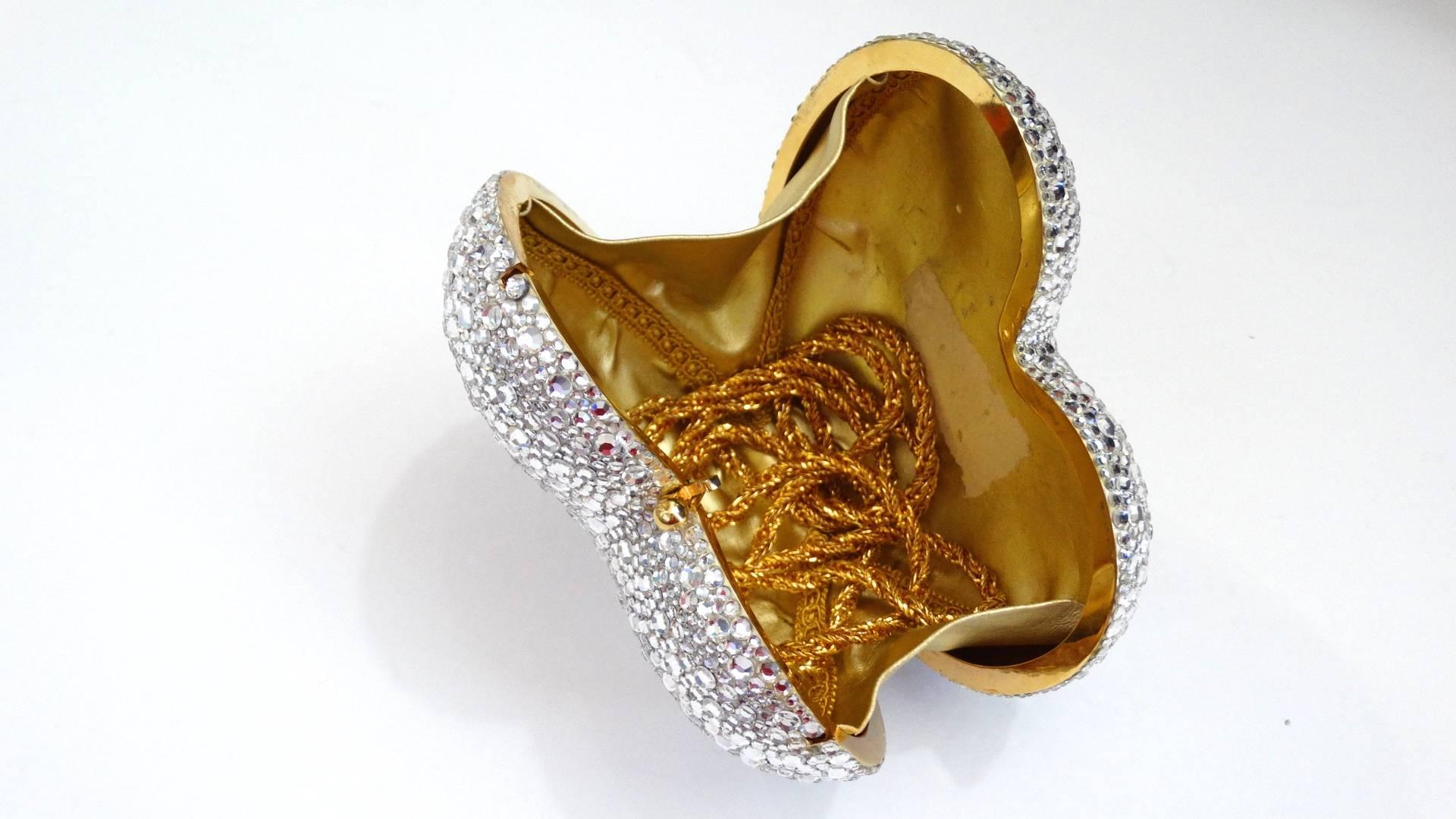 Kathrine Baumann Beverly Hills Silver Swarovski Crystal Heart Bag  5