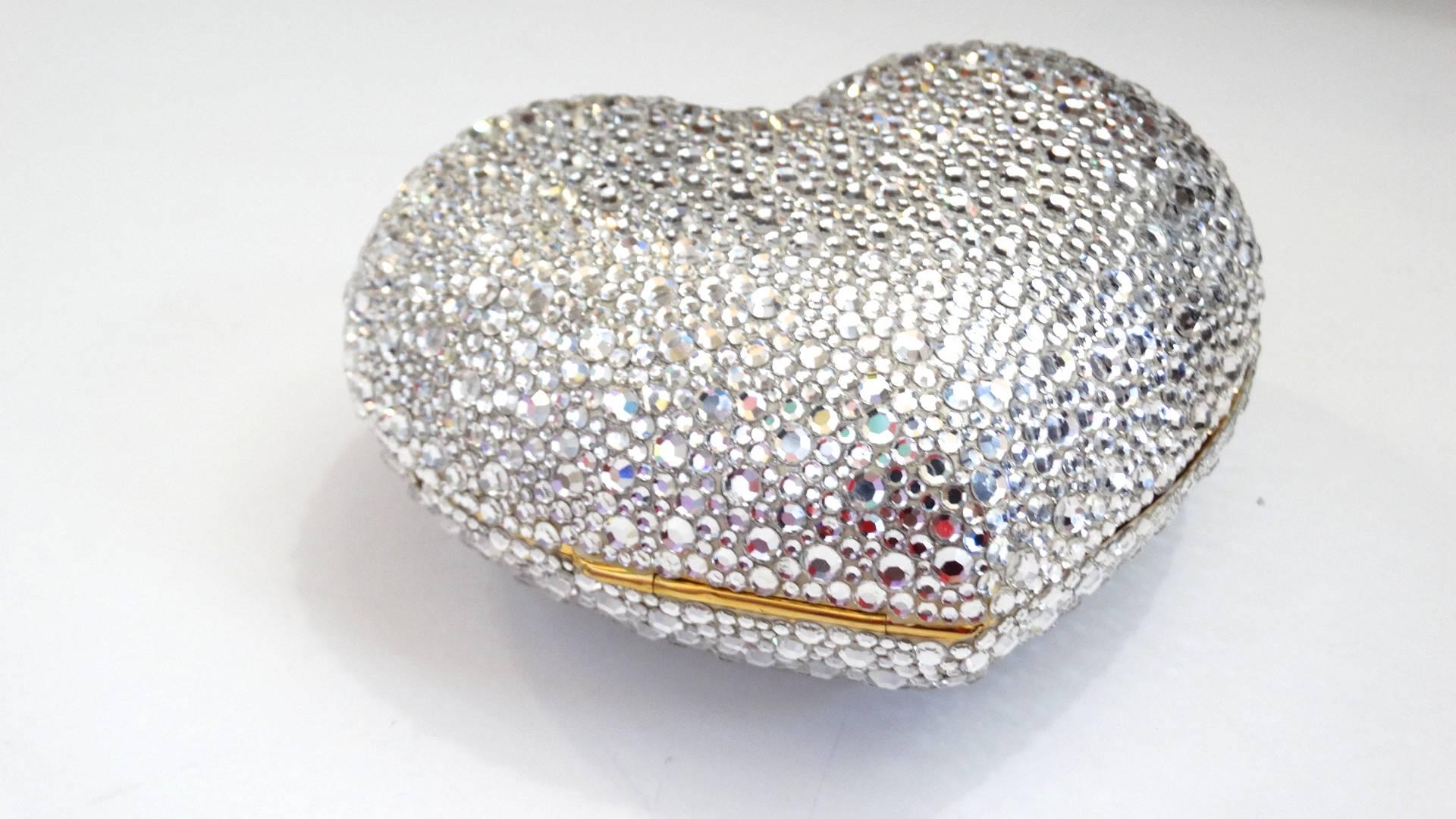 Women's Kathrine Baumann Beverly Hills Silver Swarovski Crystal Heart Bag 
